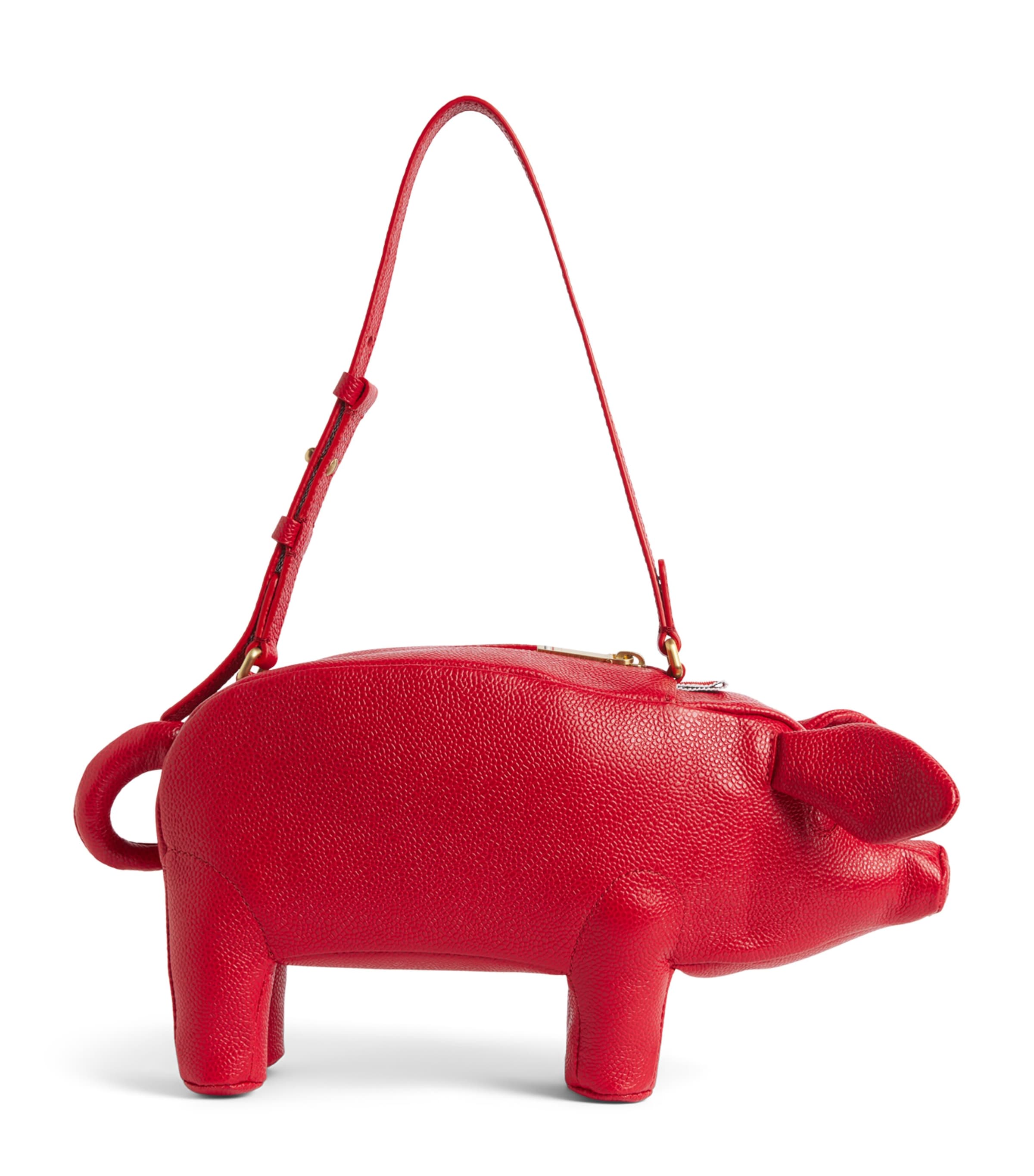 Thom Browne Leather Baby Pig Top-Handle Bag Red
