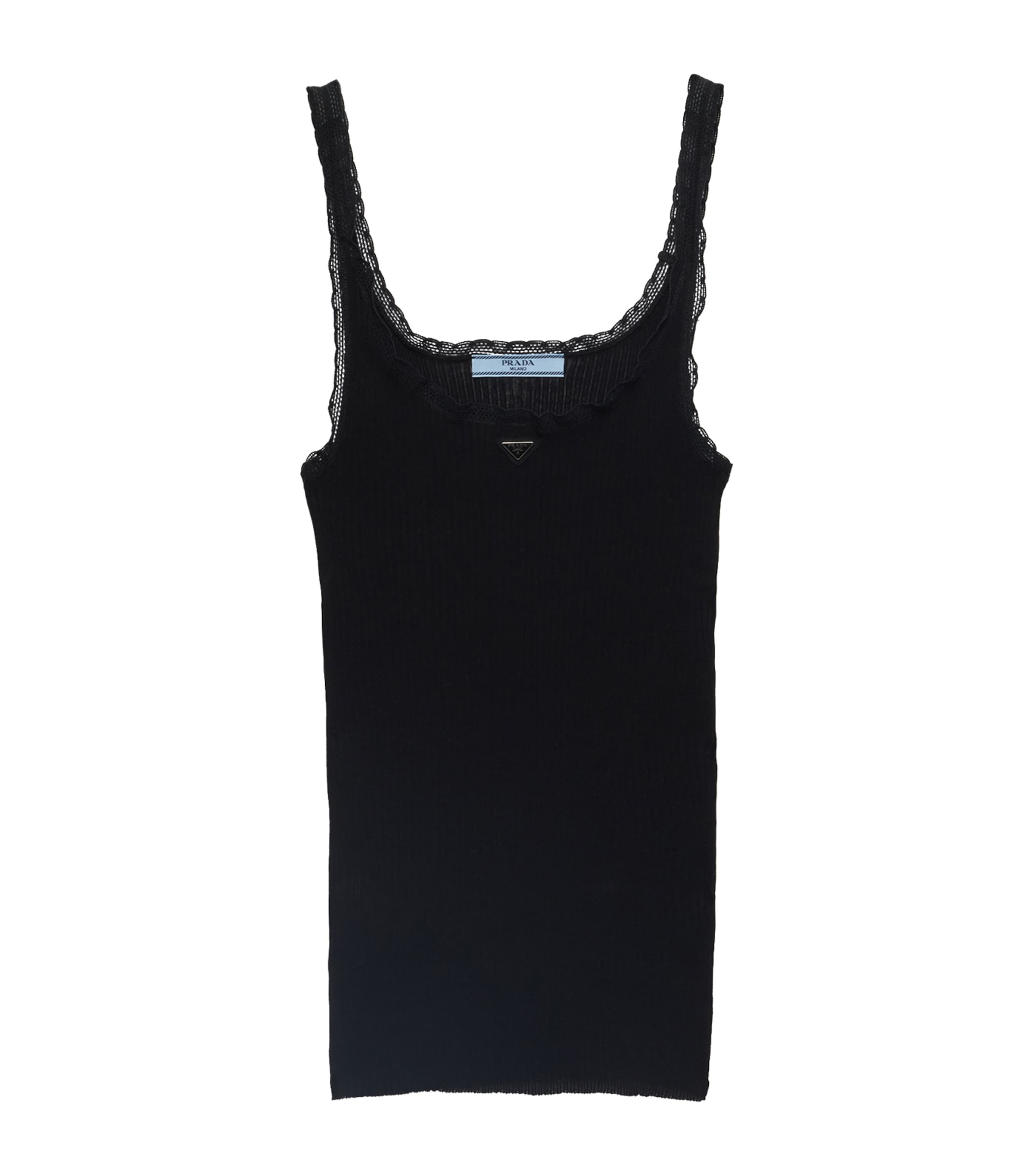 Prada Womens Cotton Ribbed Tank Top