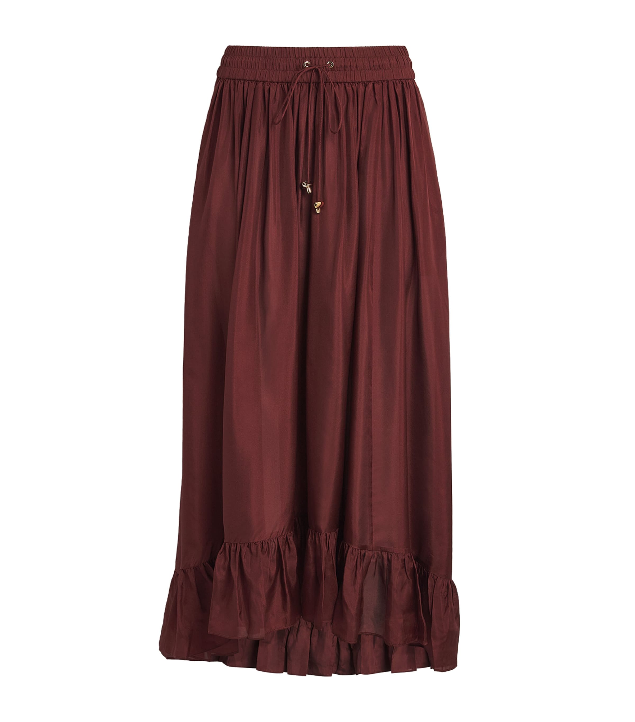 Zimmermann Womens Silk Aster Maxi Skirt Merlot