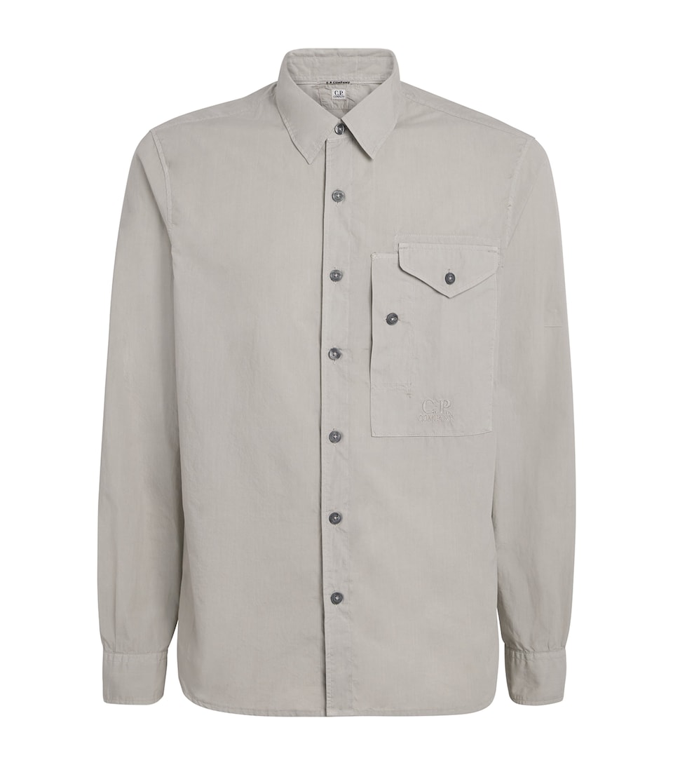 Cotton Poplin Cargo-Pocket Shirt