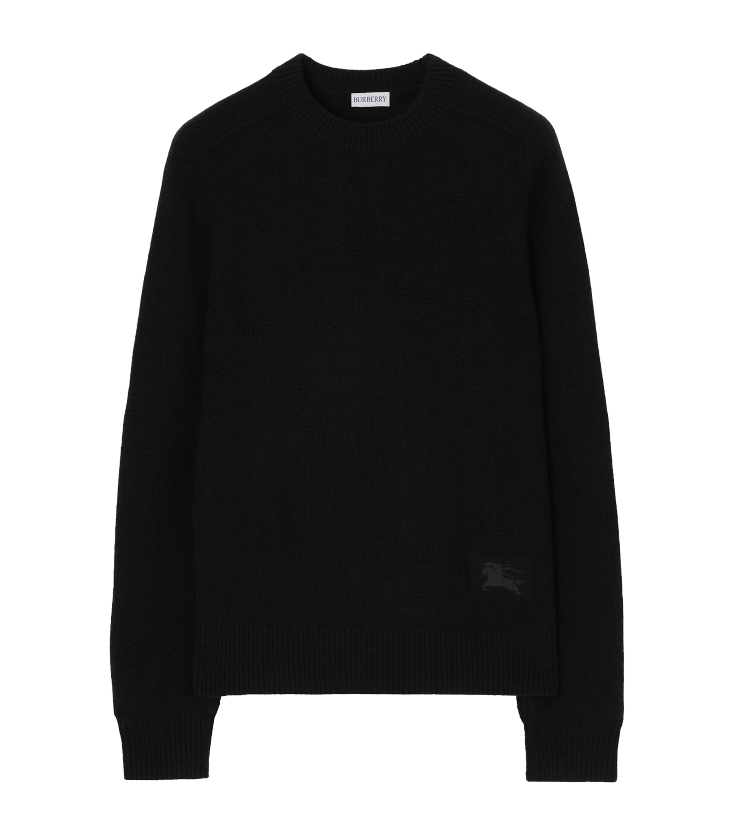 Burberry Womens Cashmere EKD-Embroidered Sweater Black
