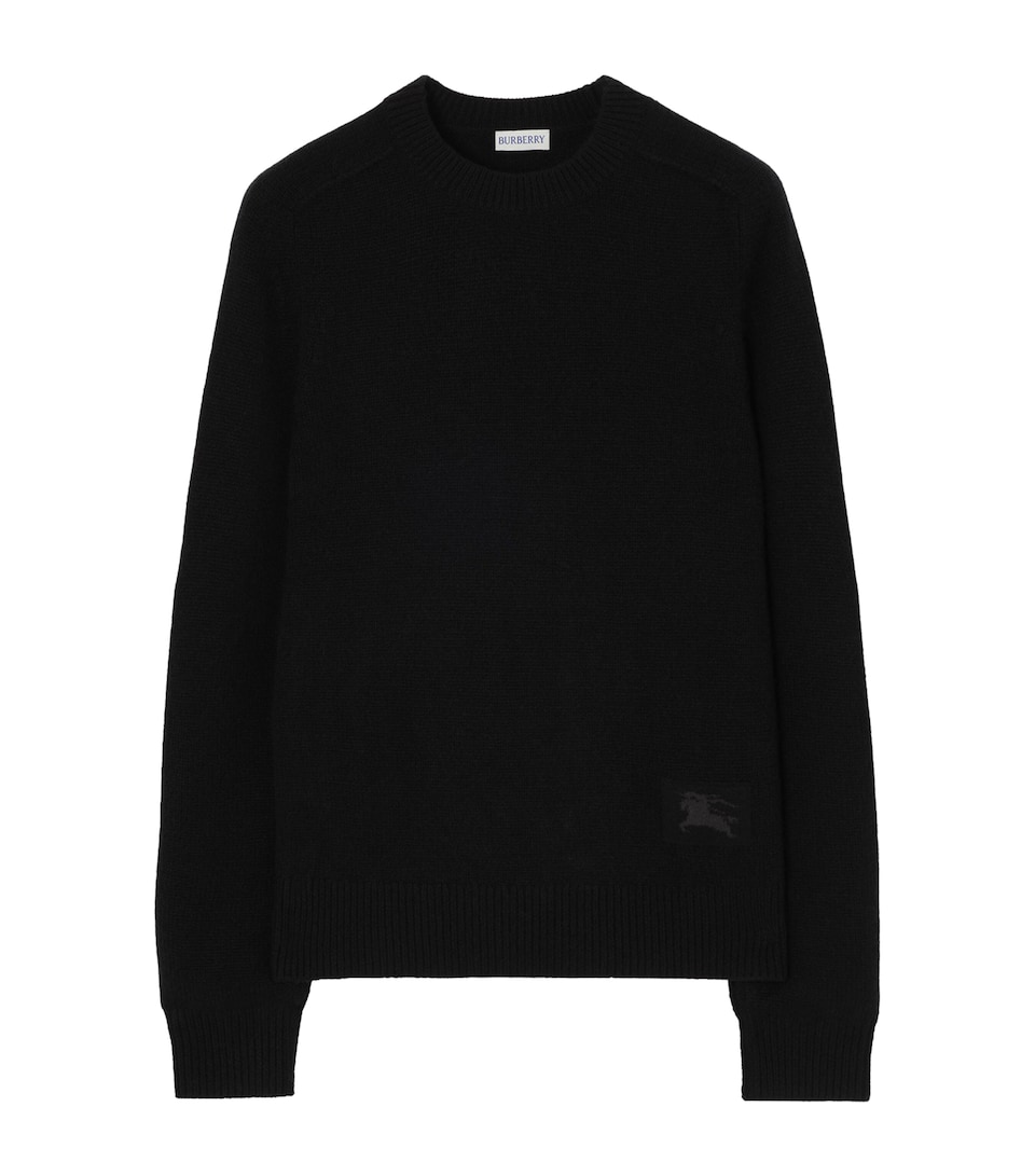 Burberry Womens Cashmere EKD-Embroidered Sweater Black
