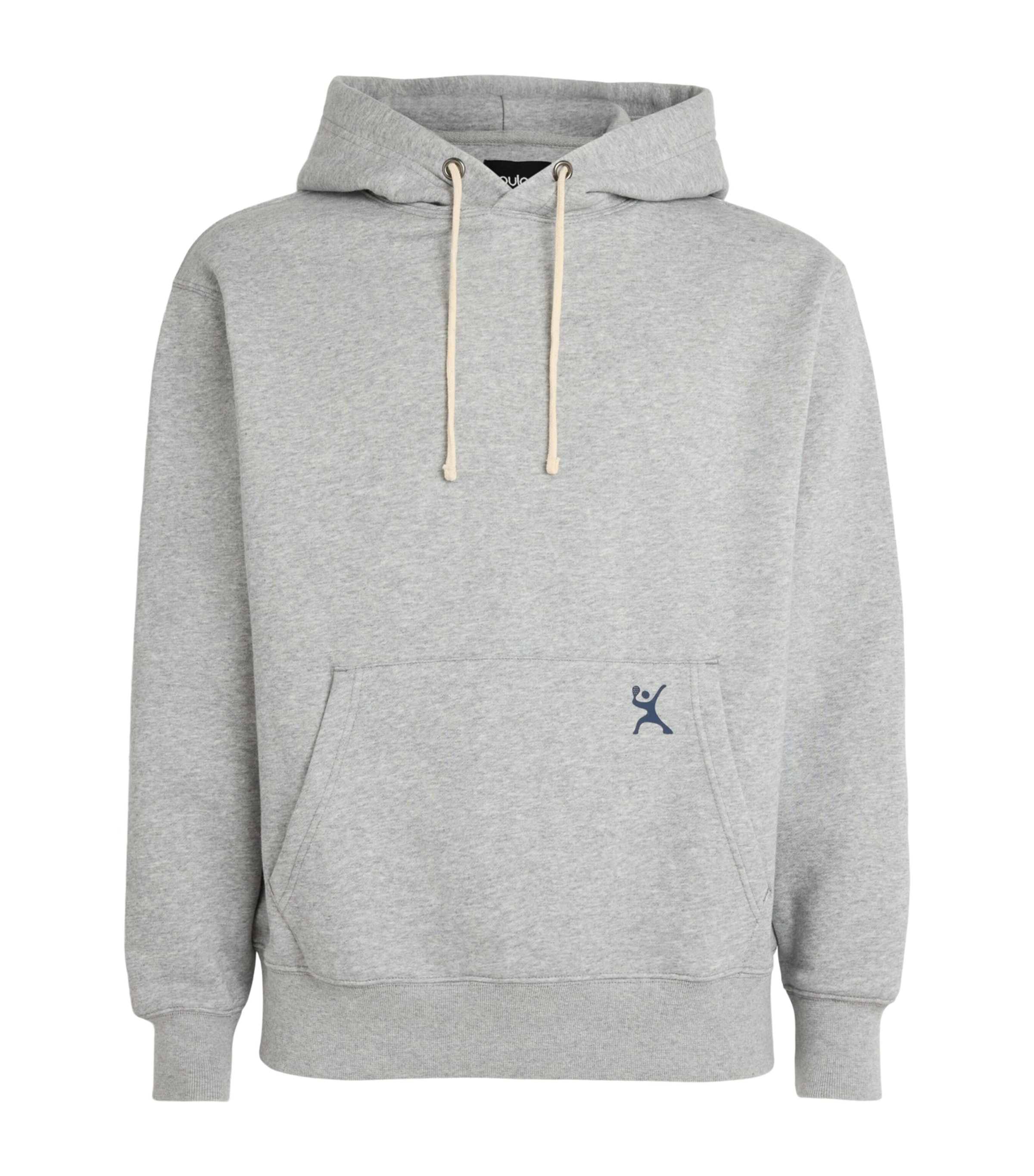 Pulco Studios Mens Cotton Fleece-Lined Hoodie Grey Marl