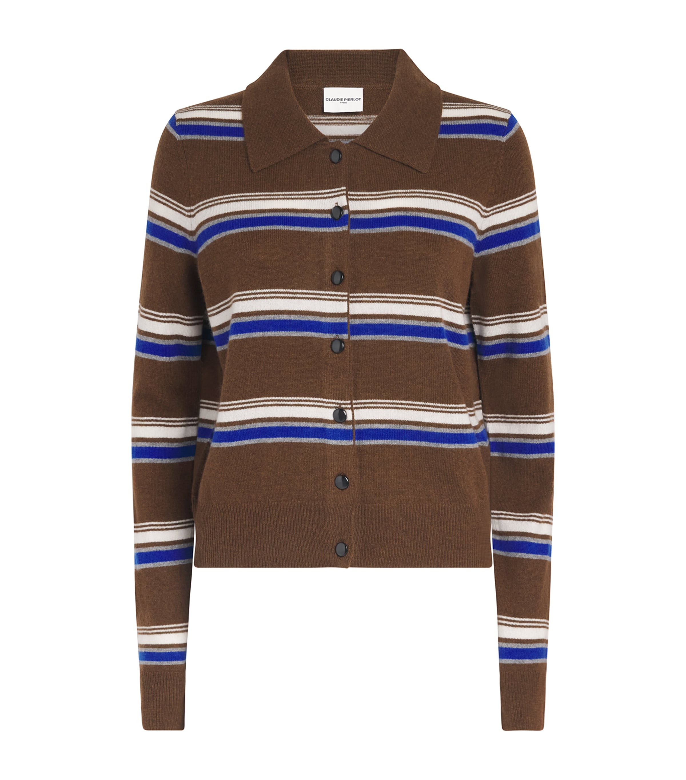 Claudie Pierlot Womens Wool-Cashmere Stripe Cardigan Multicolored