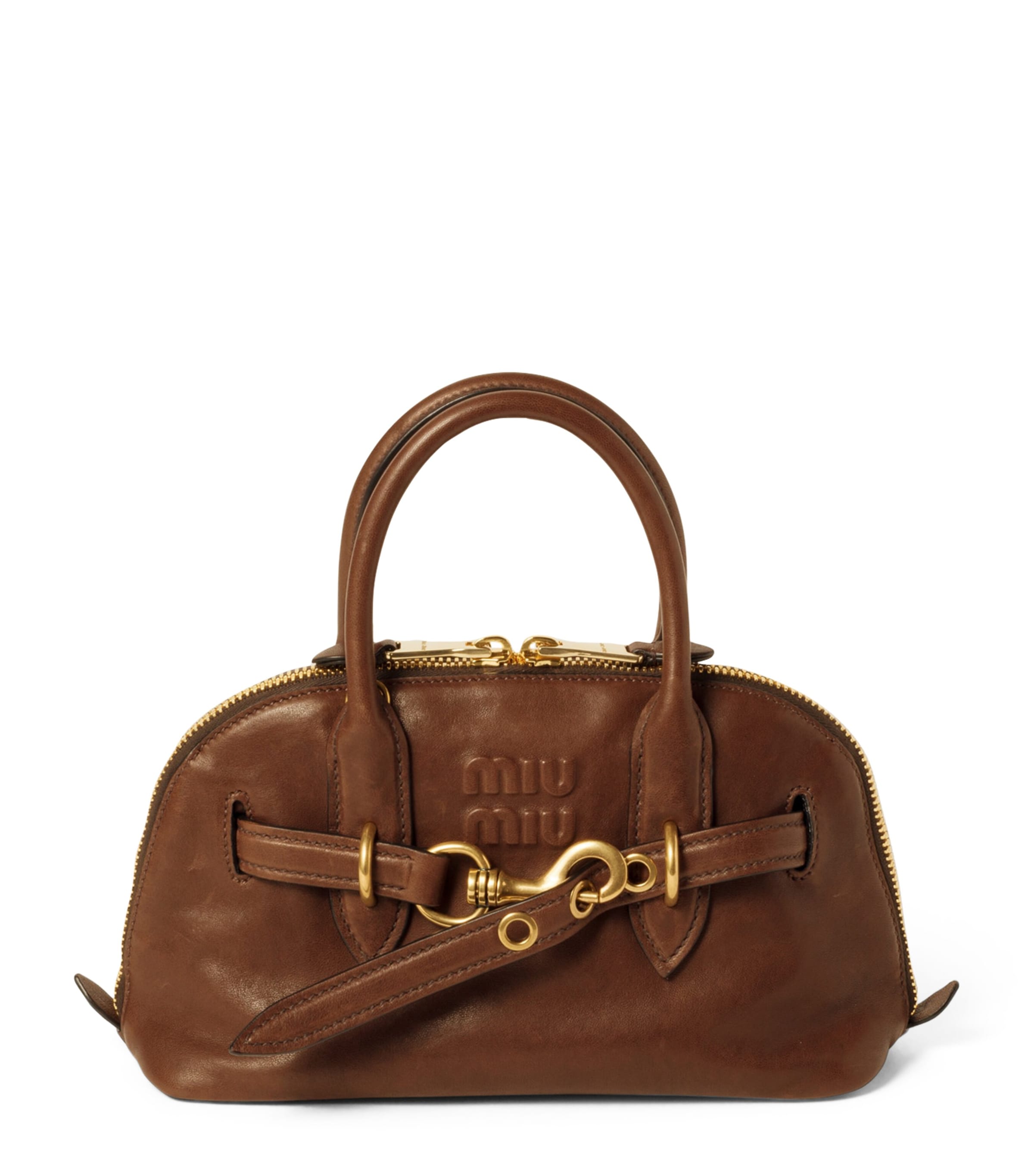 ハンドバッグ AVENTURE BAG Briarwood Aventure Nappa Leather Top-handle Bag | Miu Miu