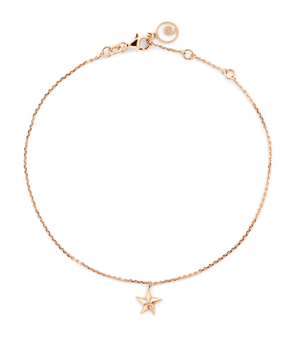 Rose Gold and Diamond Starfish Anklet