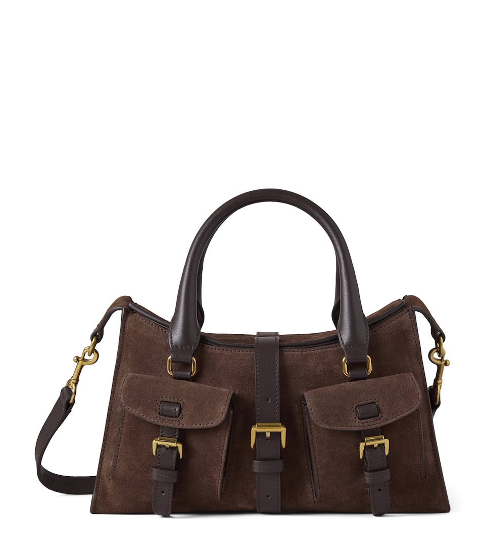 Small Suede Roxanne Top-Handle Bag