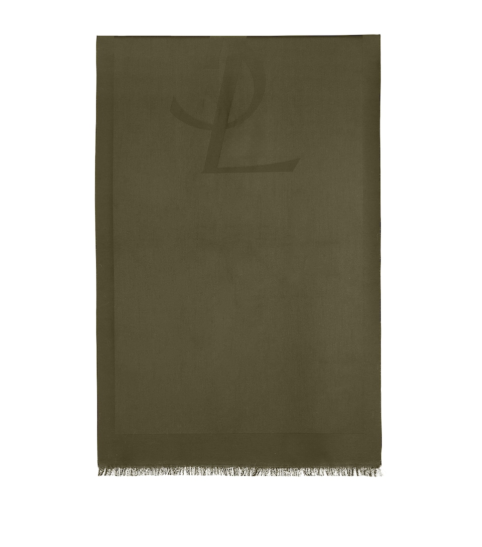 Saint Laurent Wool Cassandre Logo Scarf