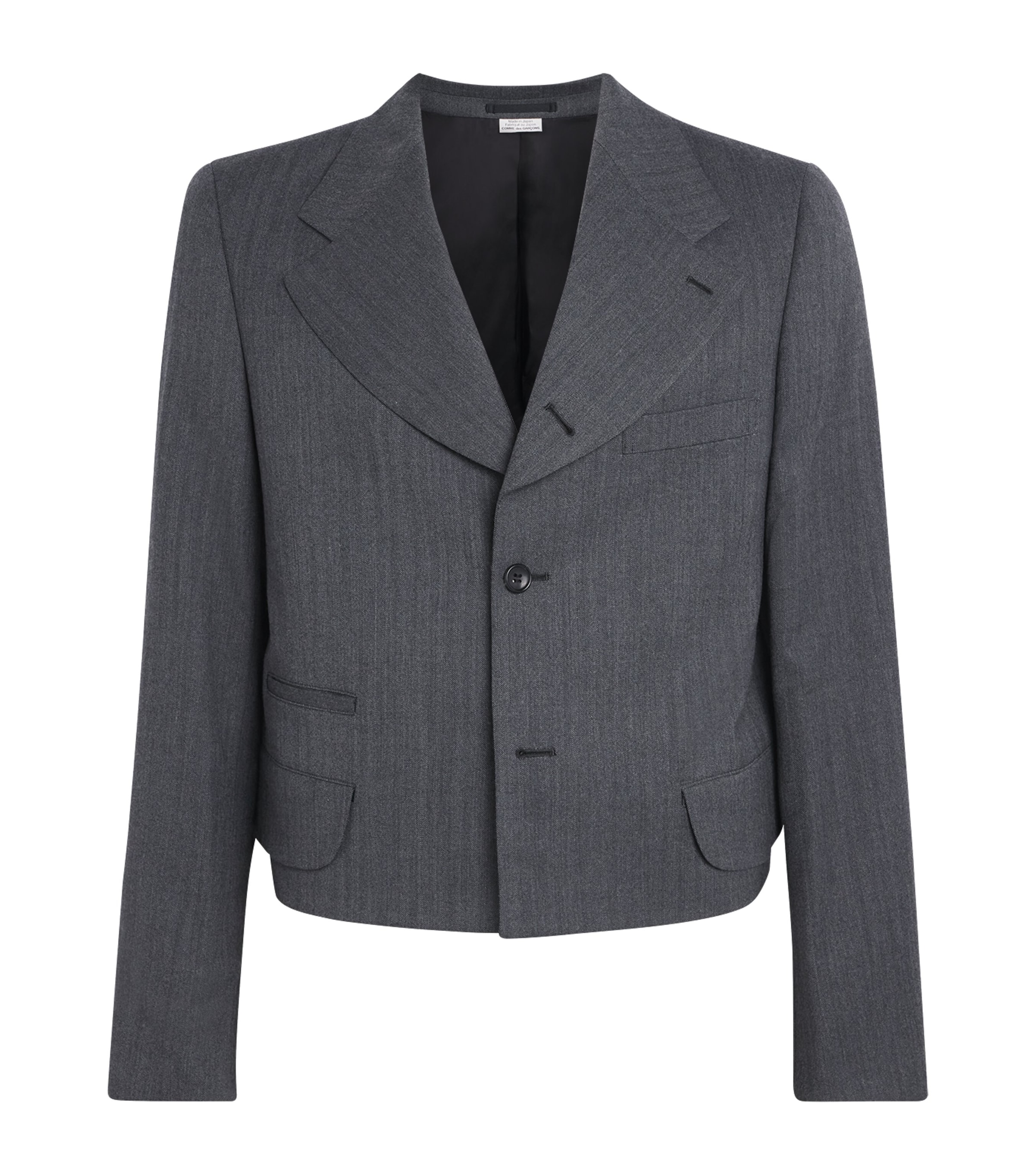 Comme Des Garçons Homme Plus Mens Wool-Blend Short Blazer Gray