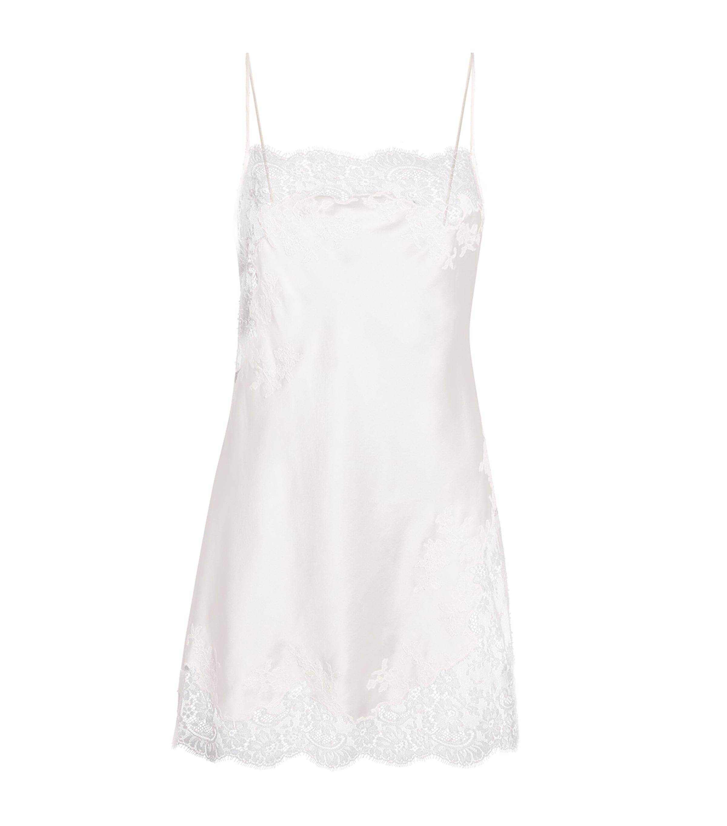 Carine Gilson Womens Silk Lace Short Nightdress Nat/nat