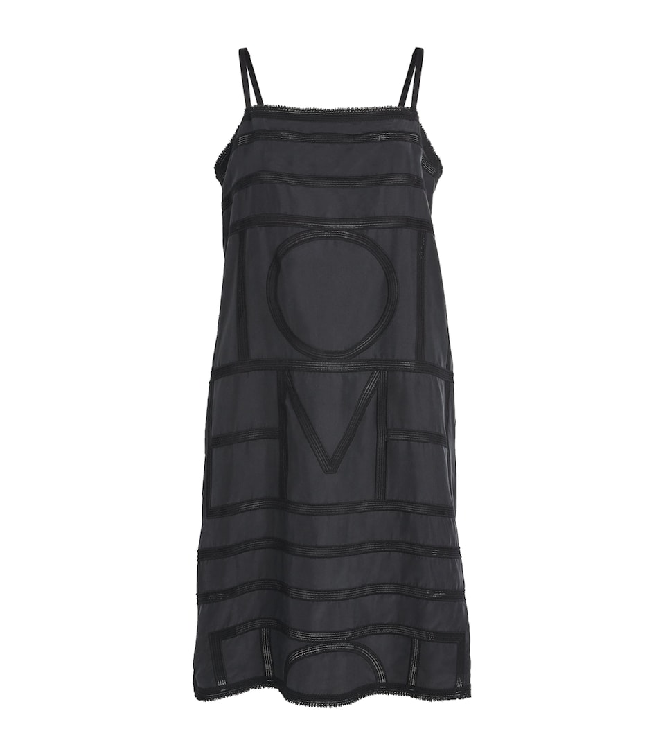 Toteme Womens Silk Monogram Midi Dress Black