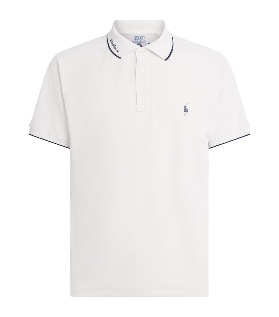 RLX Ralph Lauren Mens x Wimbledon Performance Piqué Polo Shirt Ceramic White