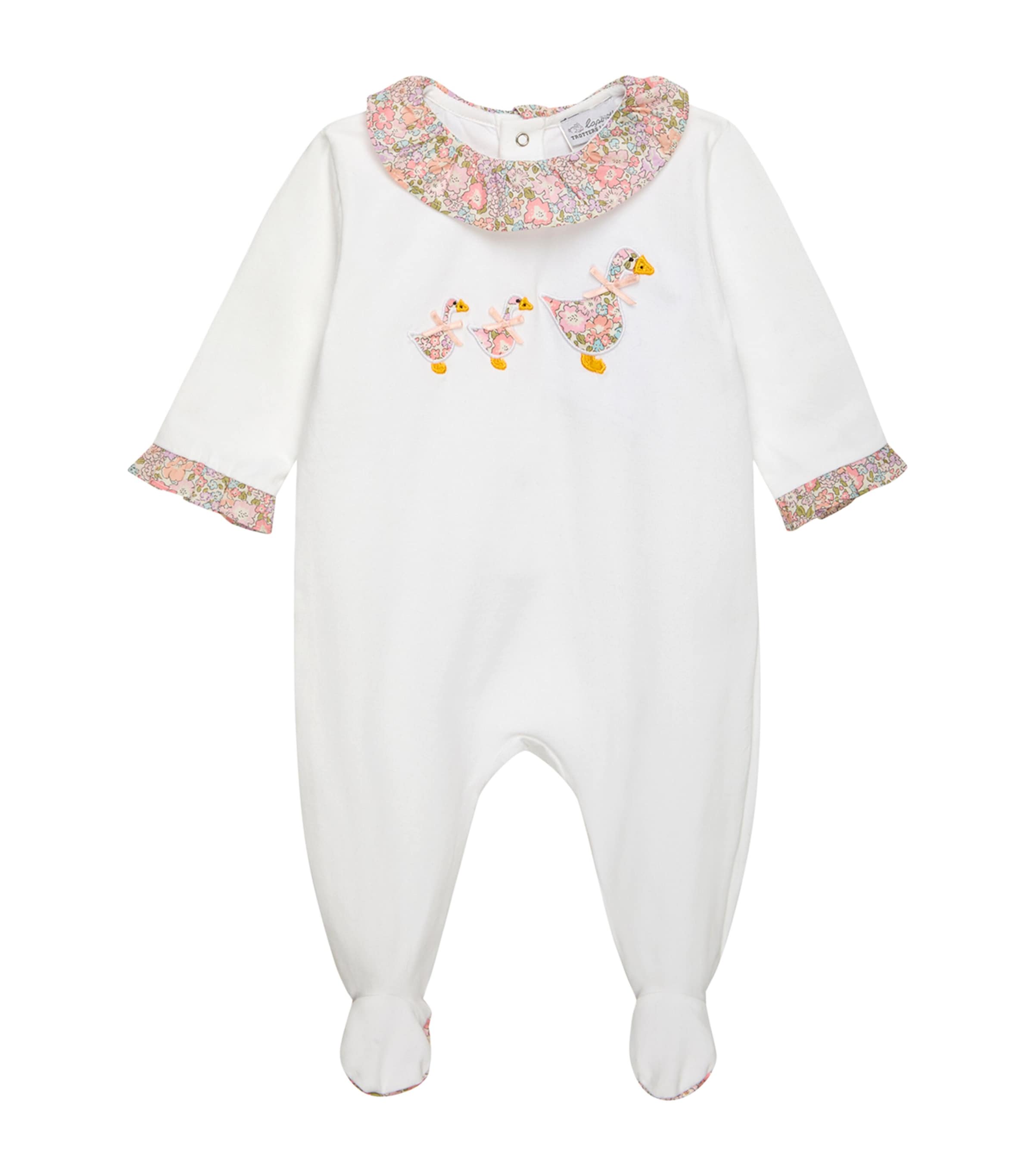 Trotters Michelle Print Duck All-In-One (Newborn-12 Months) Pink