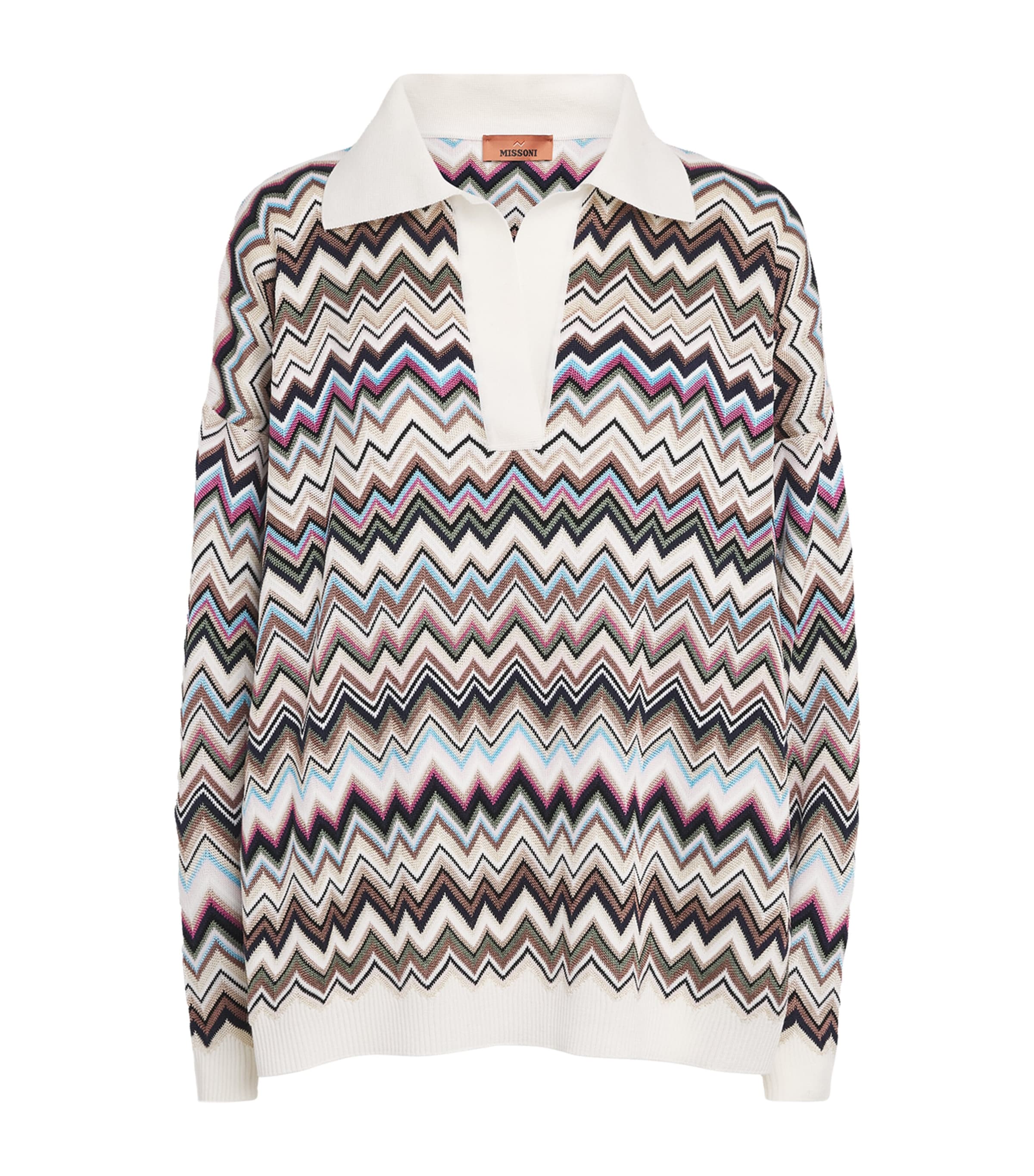 Missoni Womens Chevron Polo Shirt Smsplmtcl Bl,fsa,ntl