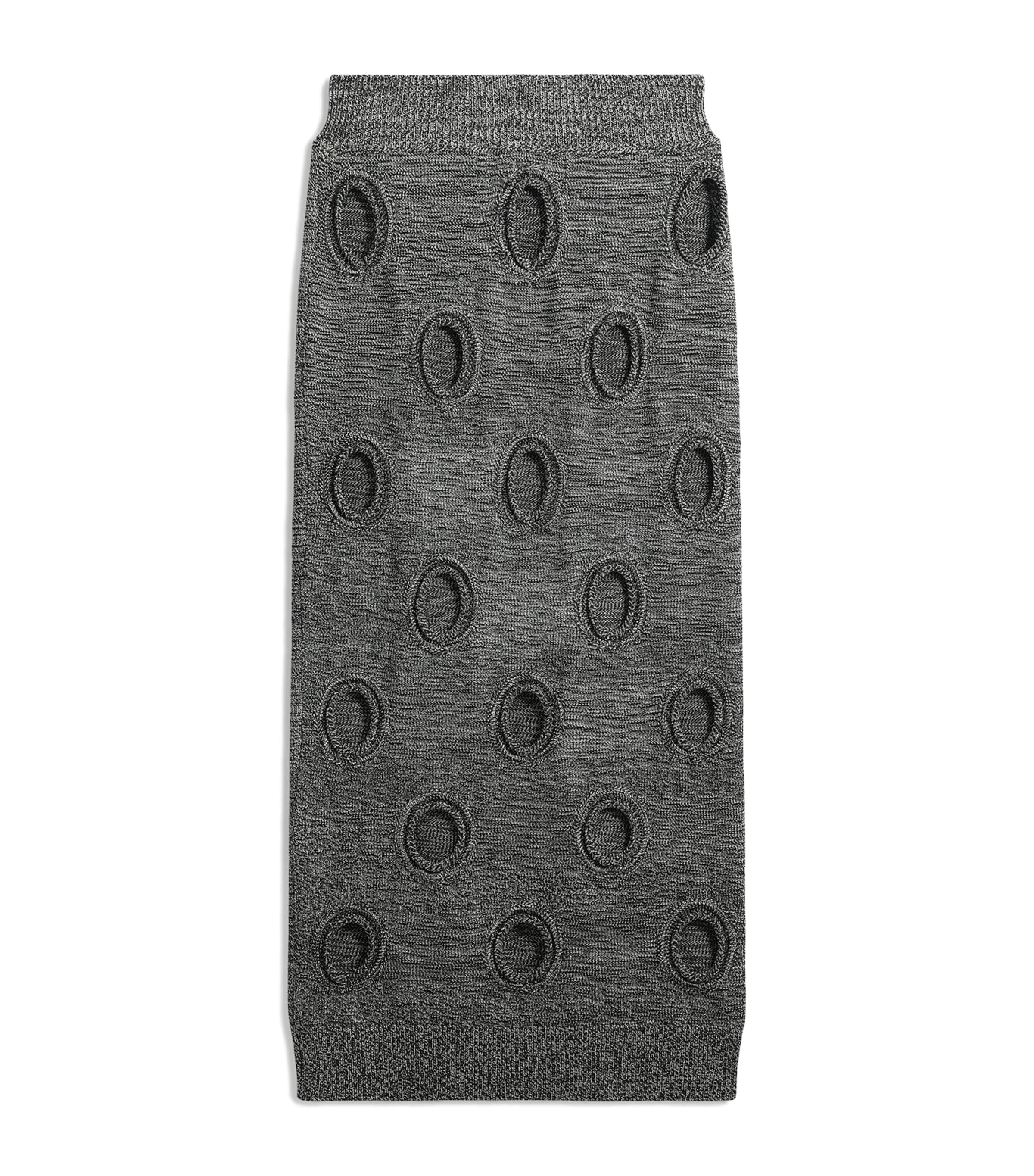 Schiaparelli Womens Knitted Polka-Dot Midi Skirt Grey