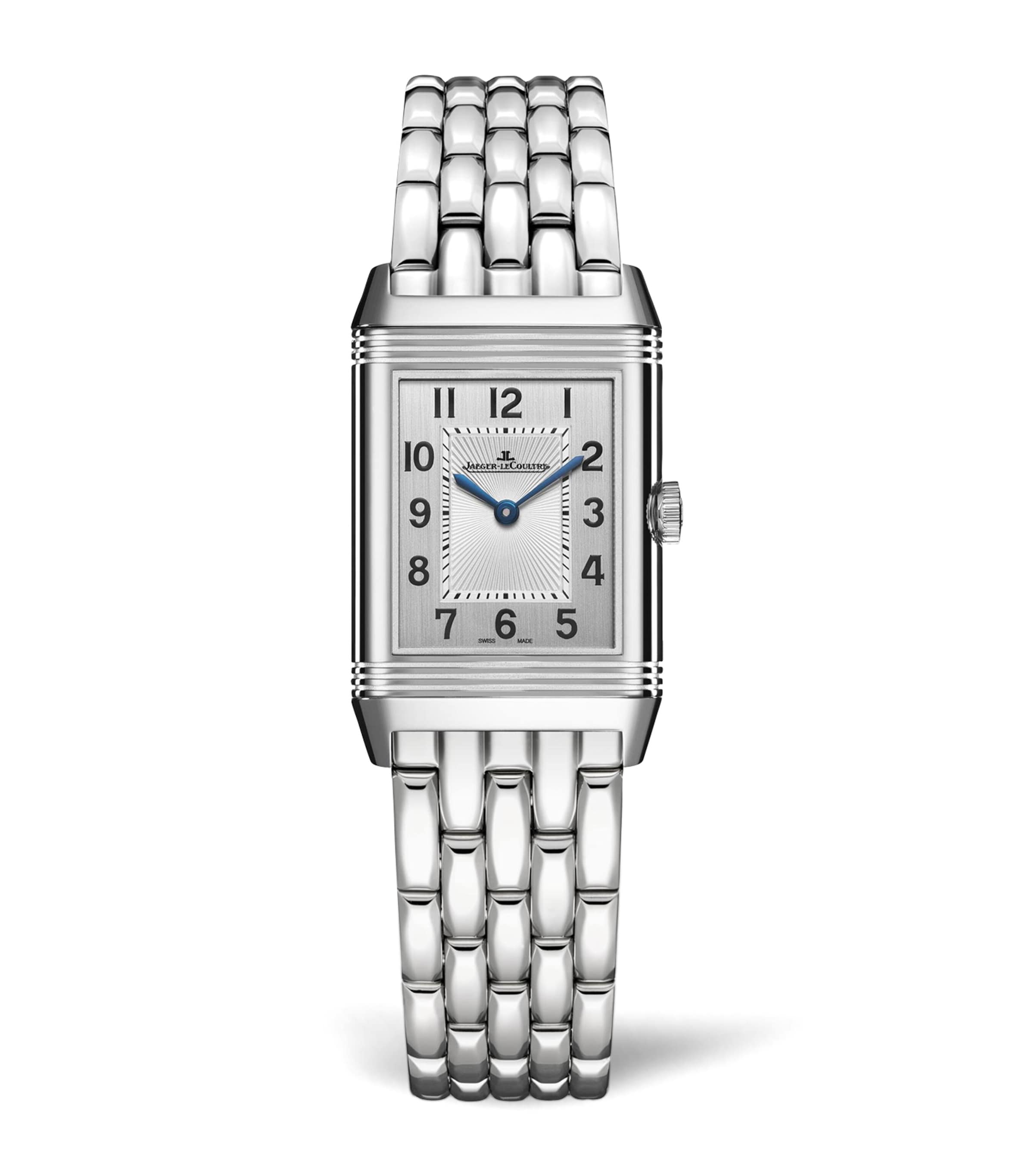 Small Stainless Steel and Diamond Reverso Classic Duetto Watch 21mm