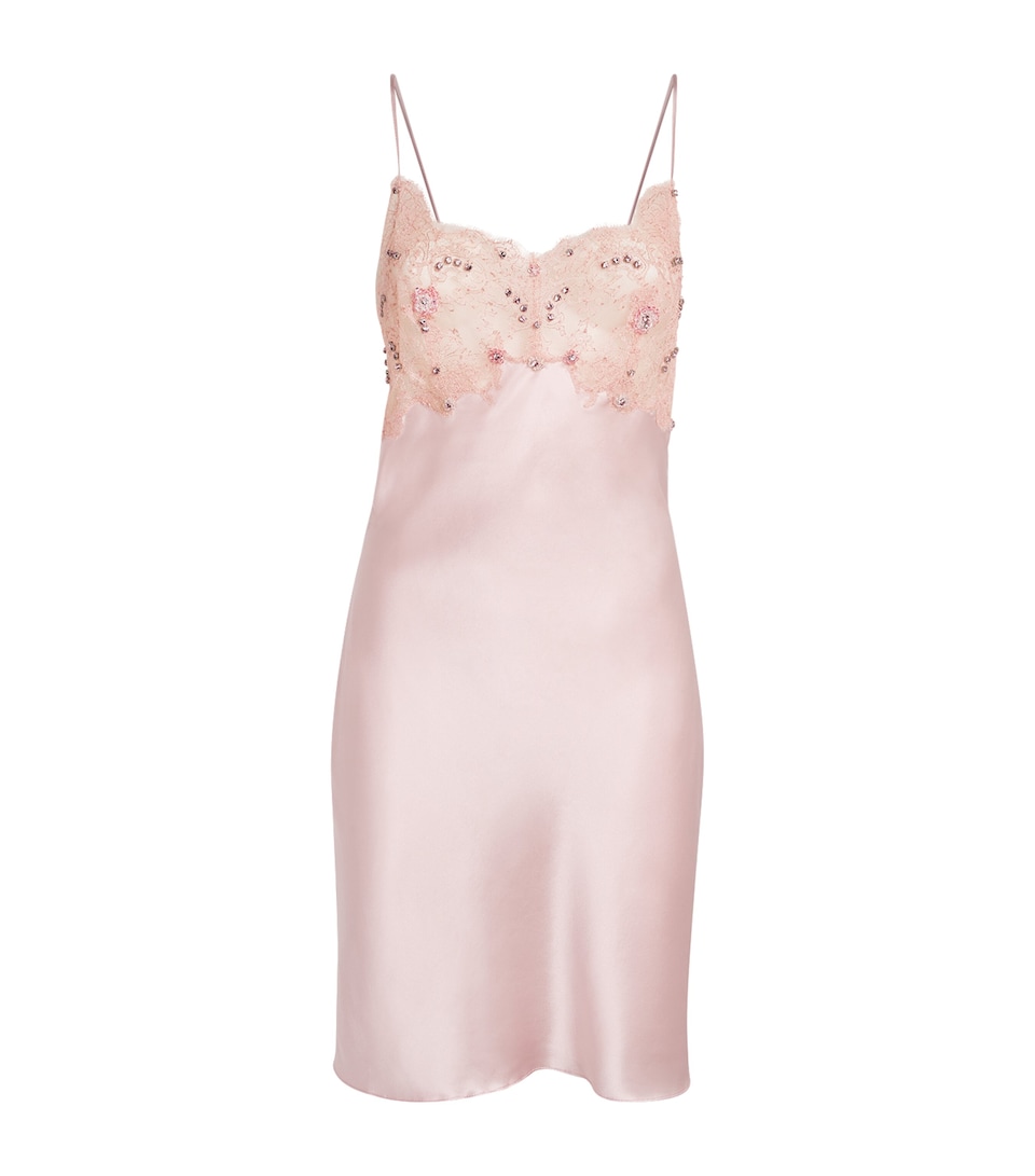 Silk Embellished Slip Dress