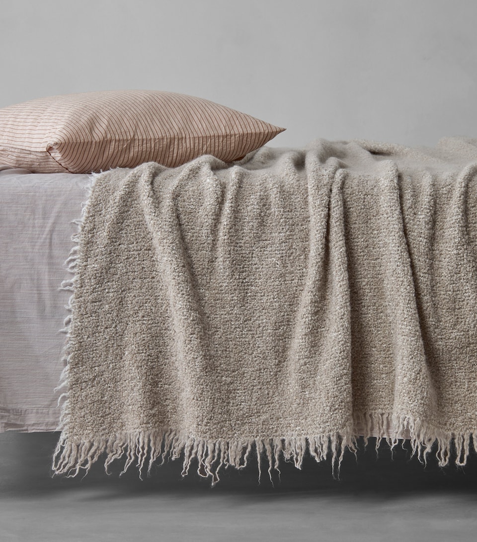 Society Limonta Alpaca-Wool Tuis Blanket (220cm x 240cm) Mastice