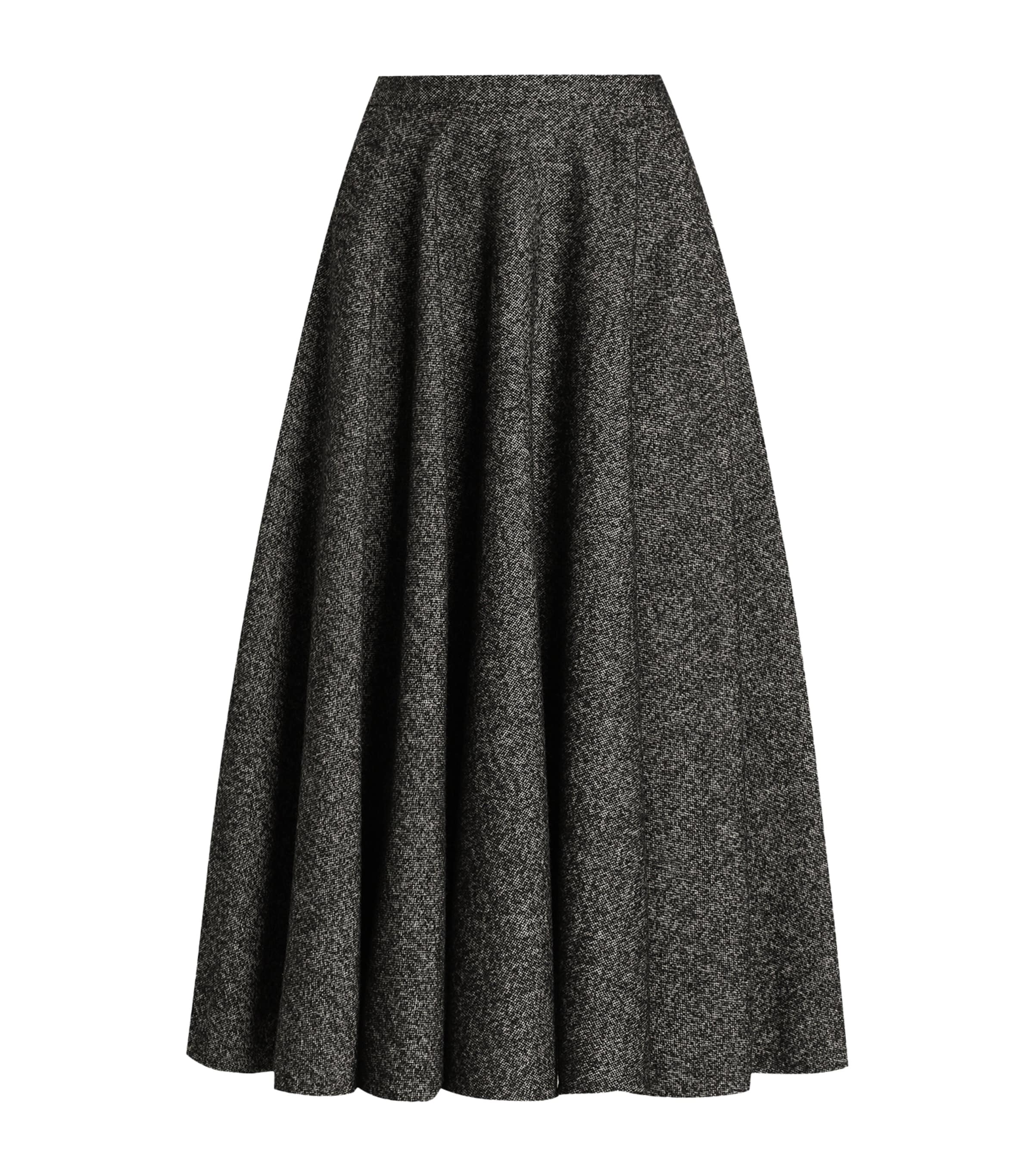 Wool-Blend Midi Skirt