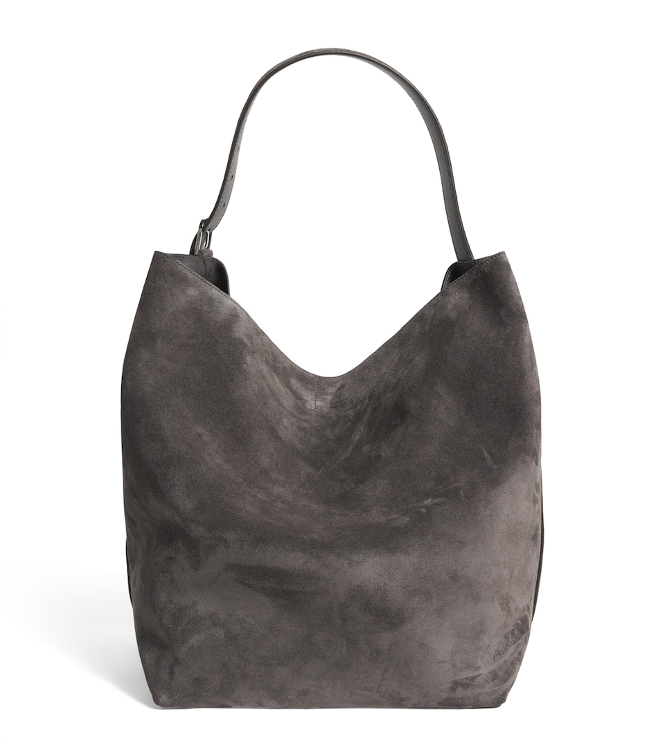 Suede Belted Tote Bag
