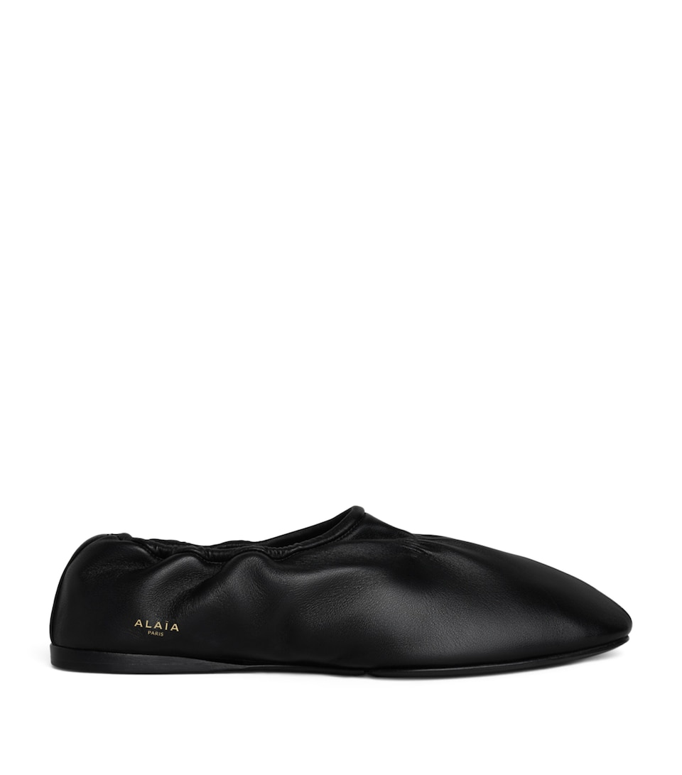 Alaïa Leather Slip-On Ballet Flats Noir