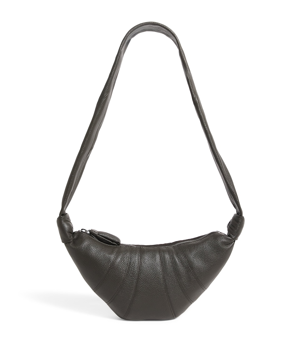 Small Pebbled Leather Croissant Bag