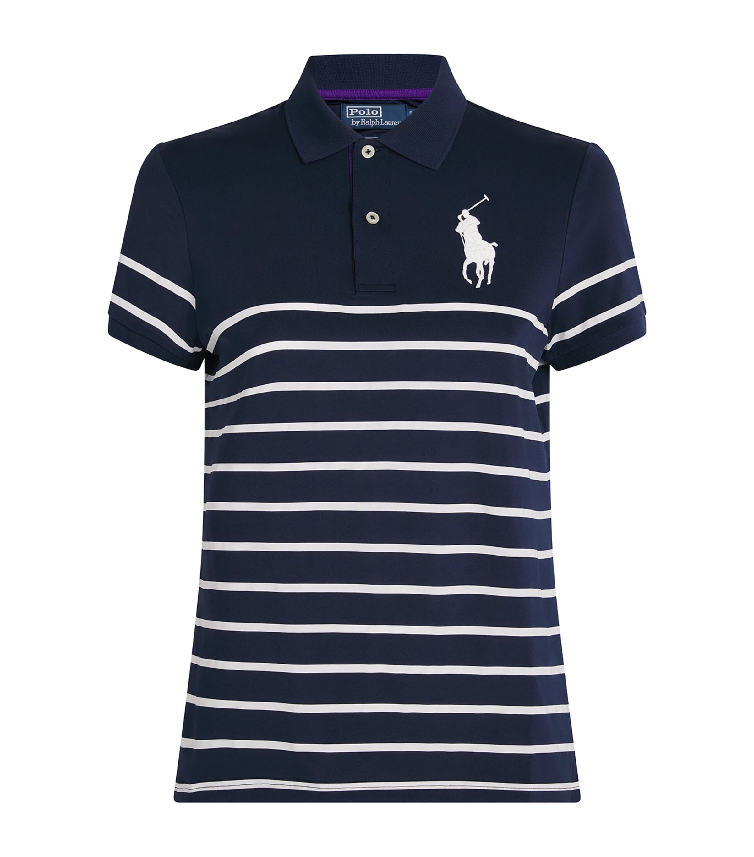 Polo Ralph Lauren Womens x Wimbledon Stripe Polo Shirt Navy
