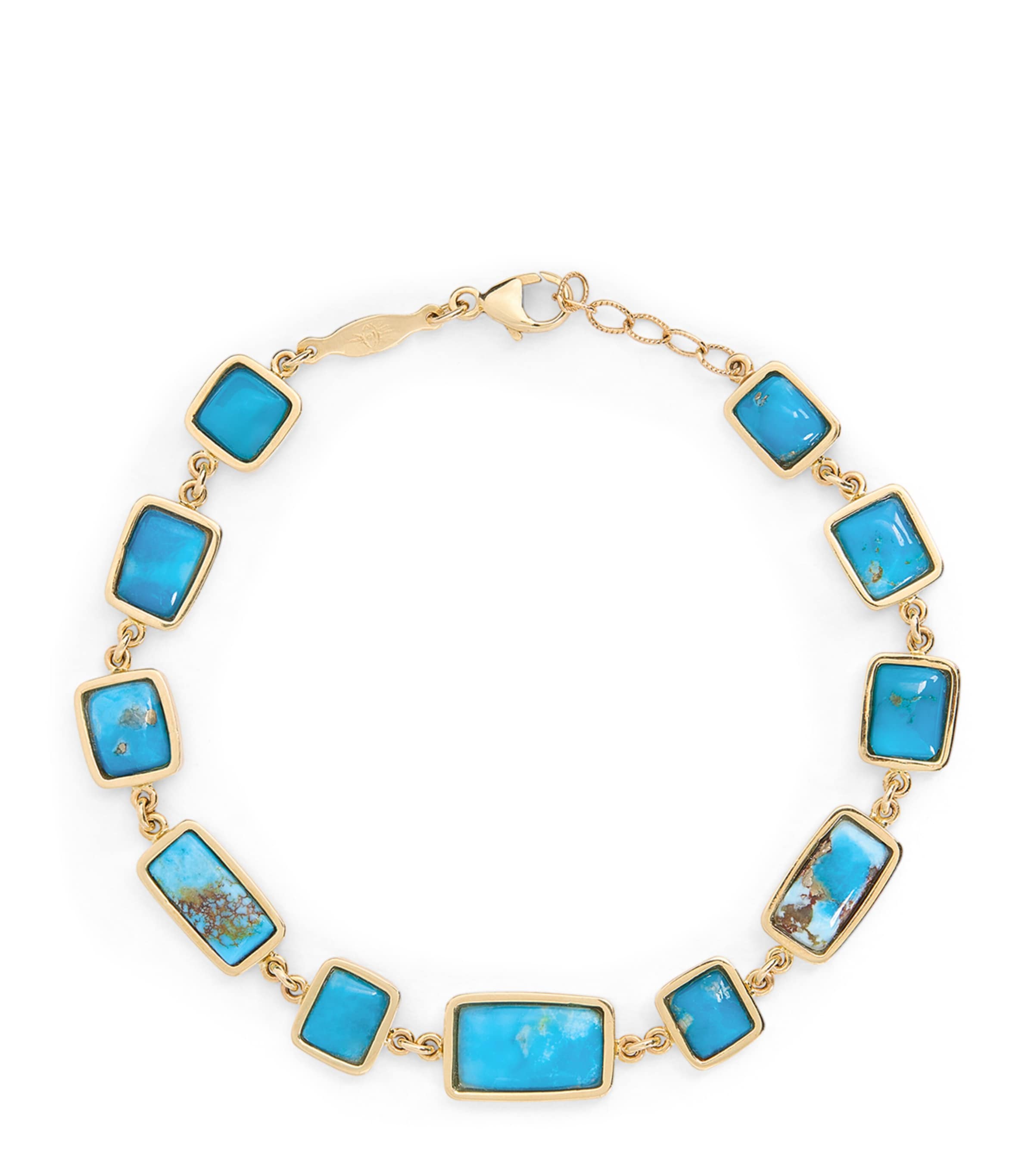 Yellow Gold and Turquoise Bezel Bracelet