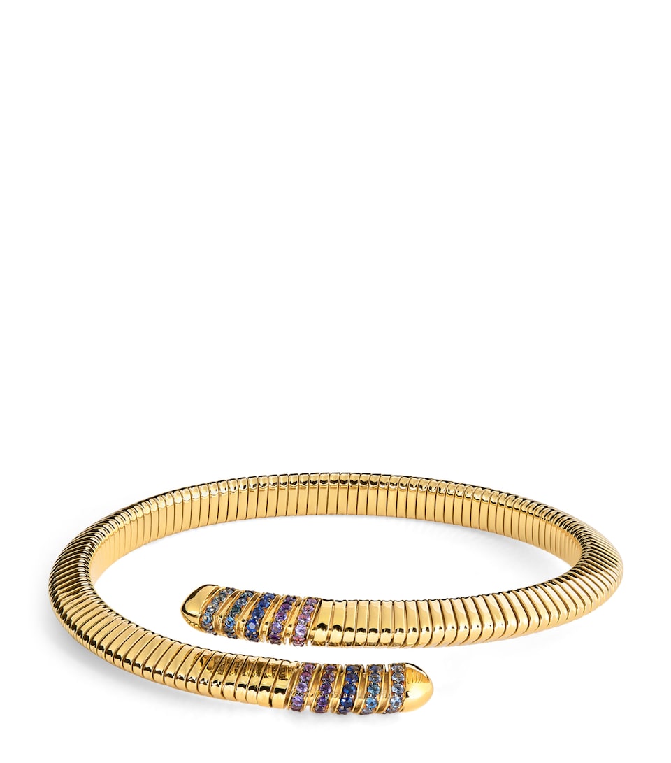 Yellow Gold and Sapphire Tubogas Bracelet