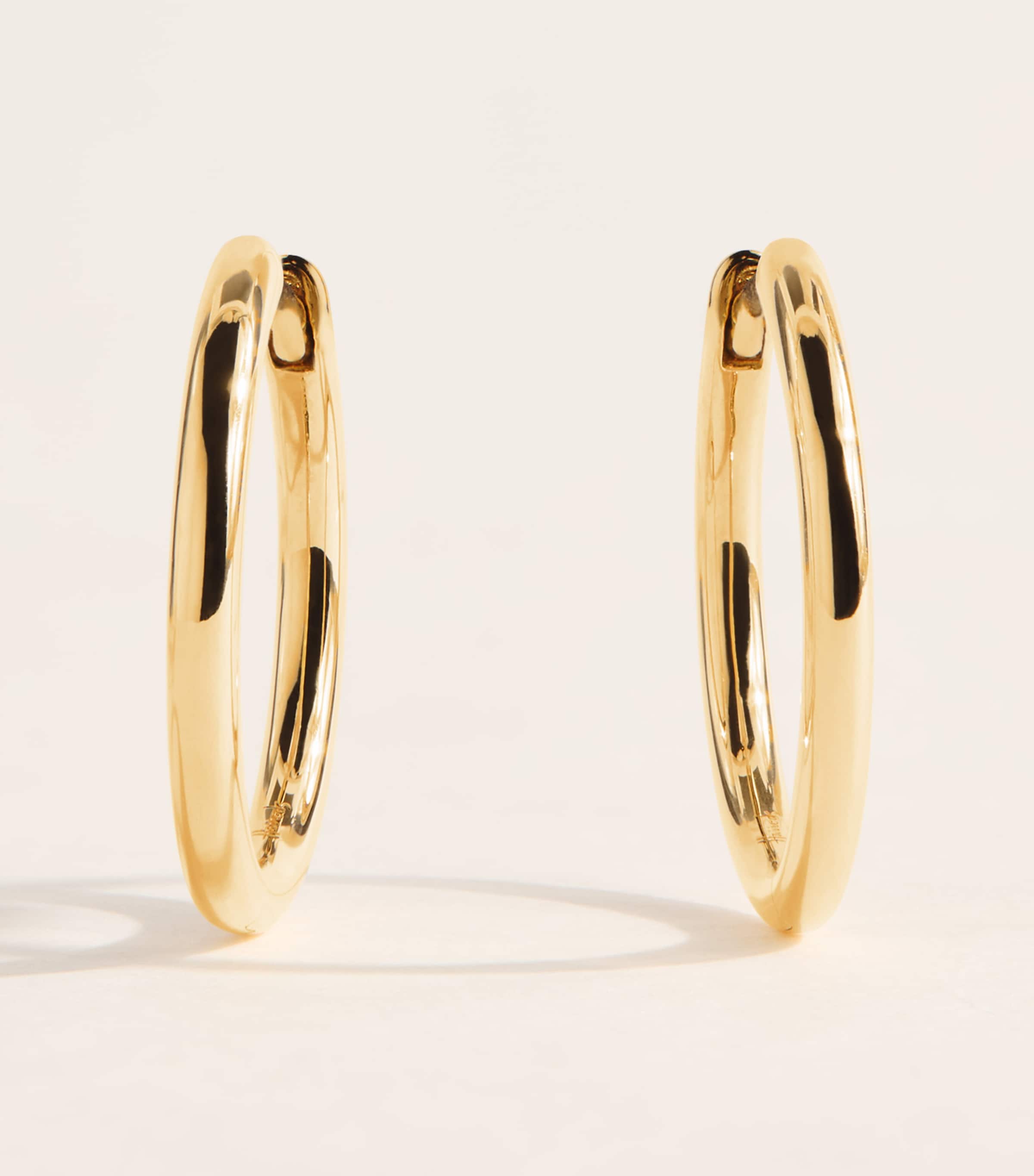 Harrods Medium Yellow Gold Huggie Earrings Yellow Gold