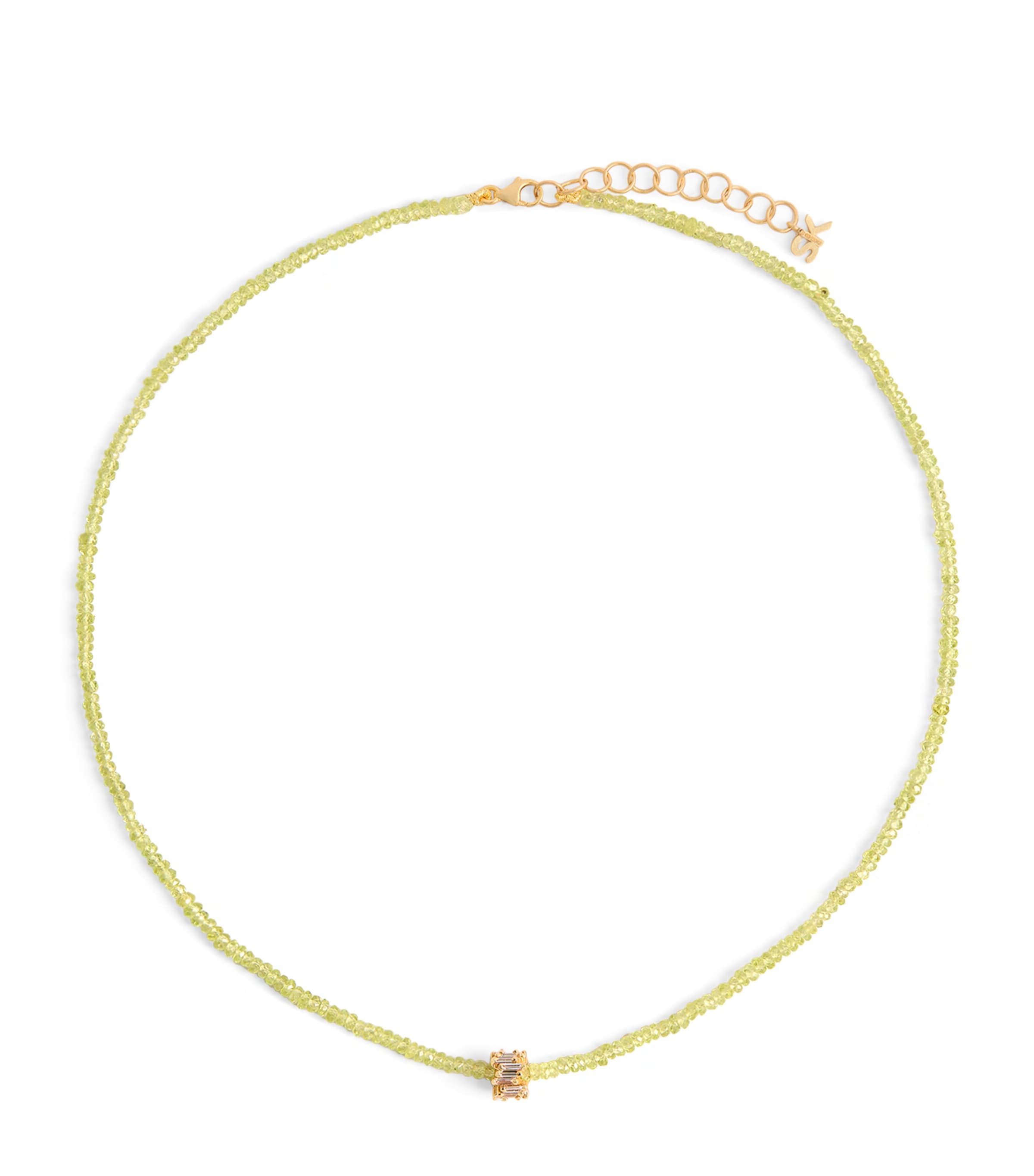 Suzanne Kalan Yellow Gold, Diamond and Chrysoberyl Infinite Beaded Necklace Yg/cr/wd