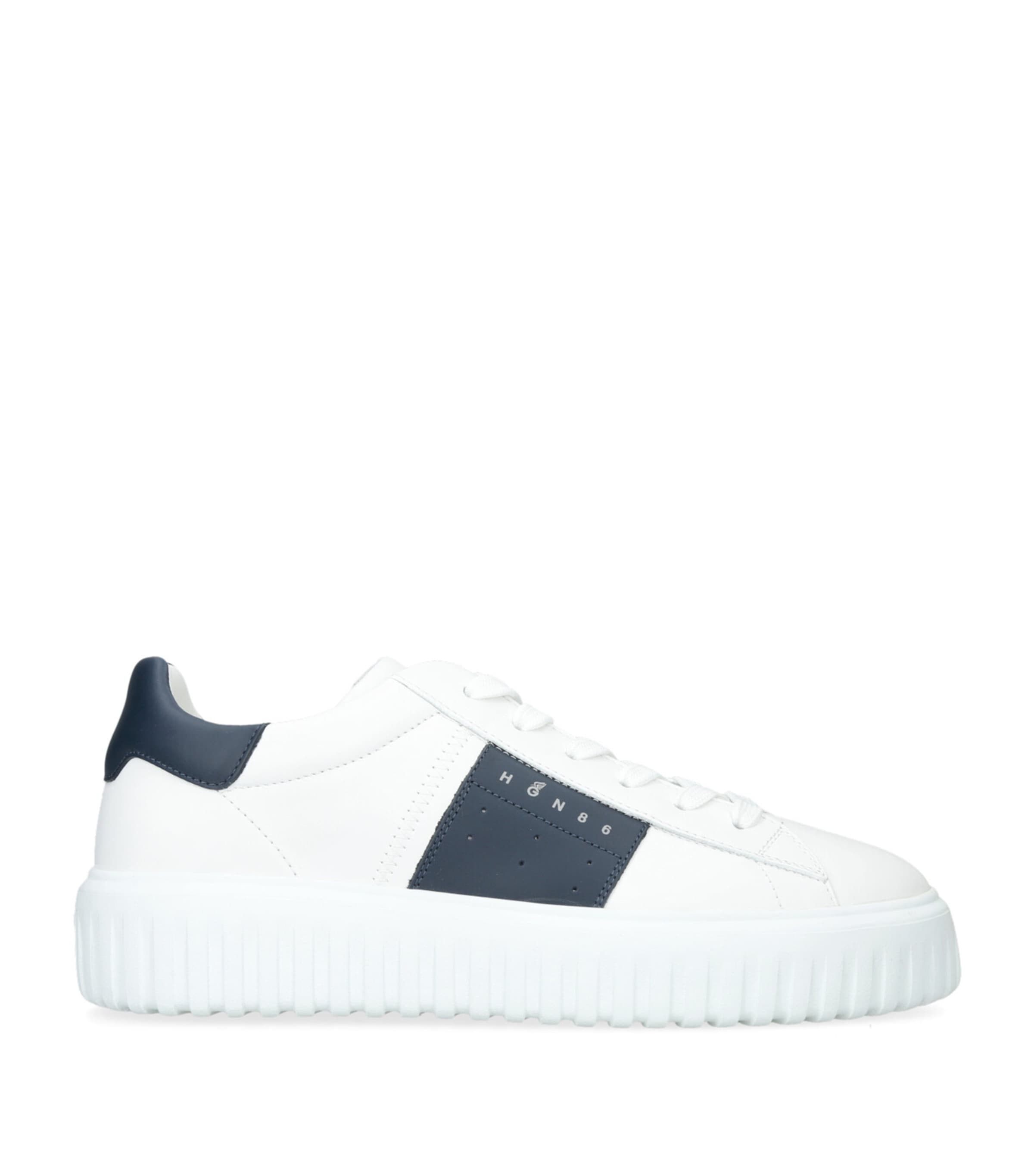 Hogan White Leather H-Stripes Sneakers | Harrods US