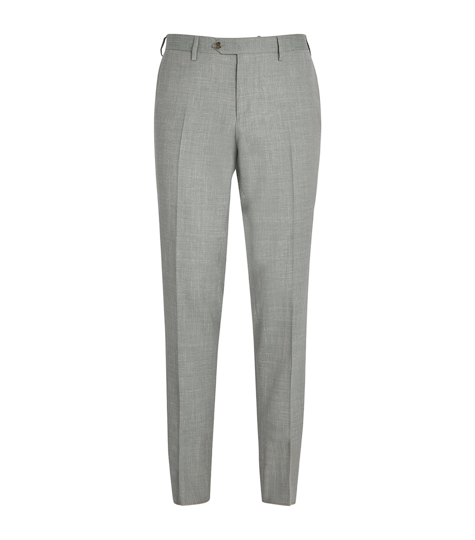 Wool-Silk-Linen Straight Trousers