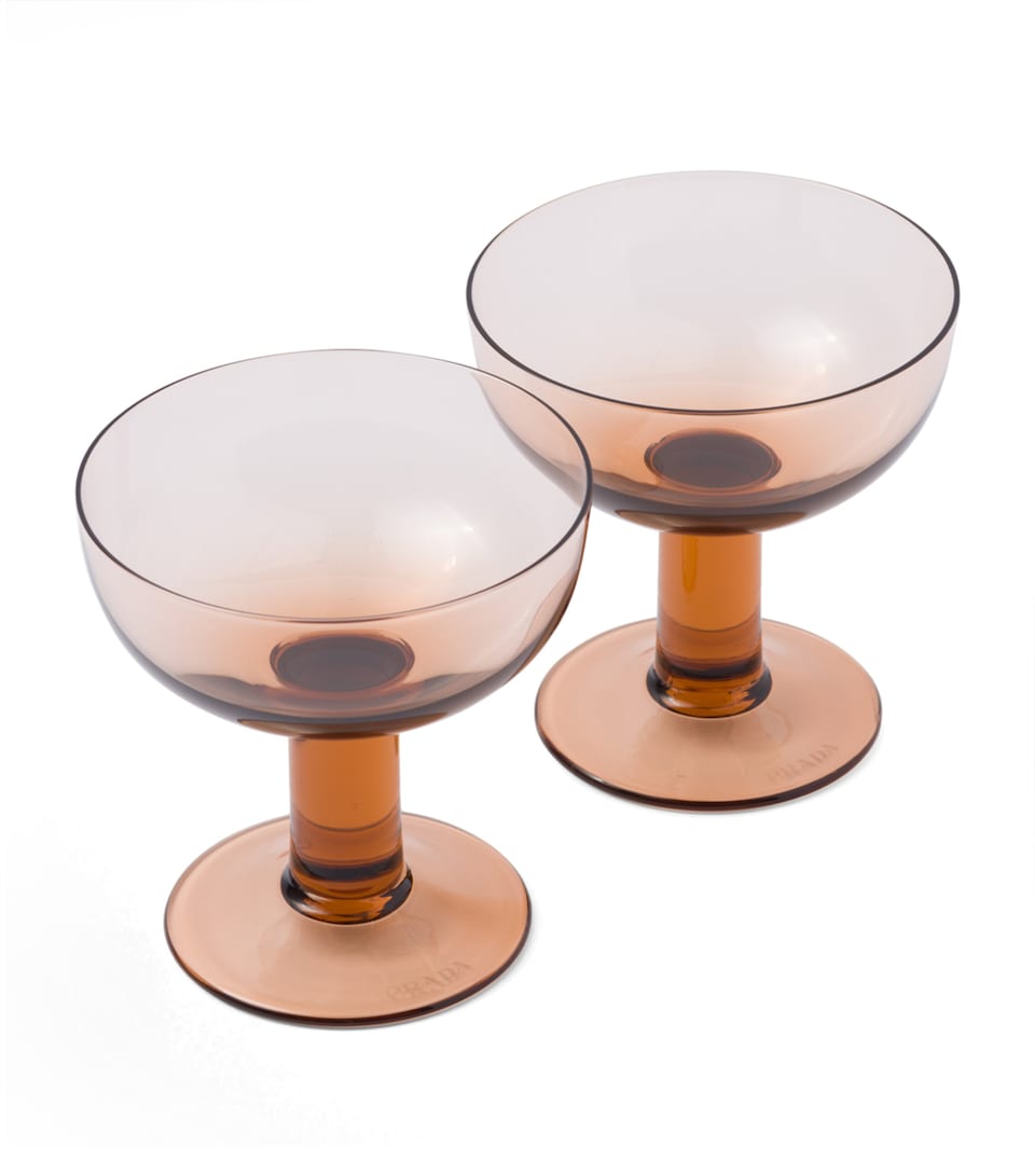 Prada Set of 2 Plinth Champagne Coupes