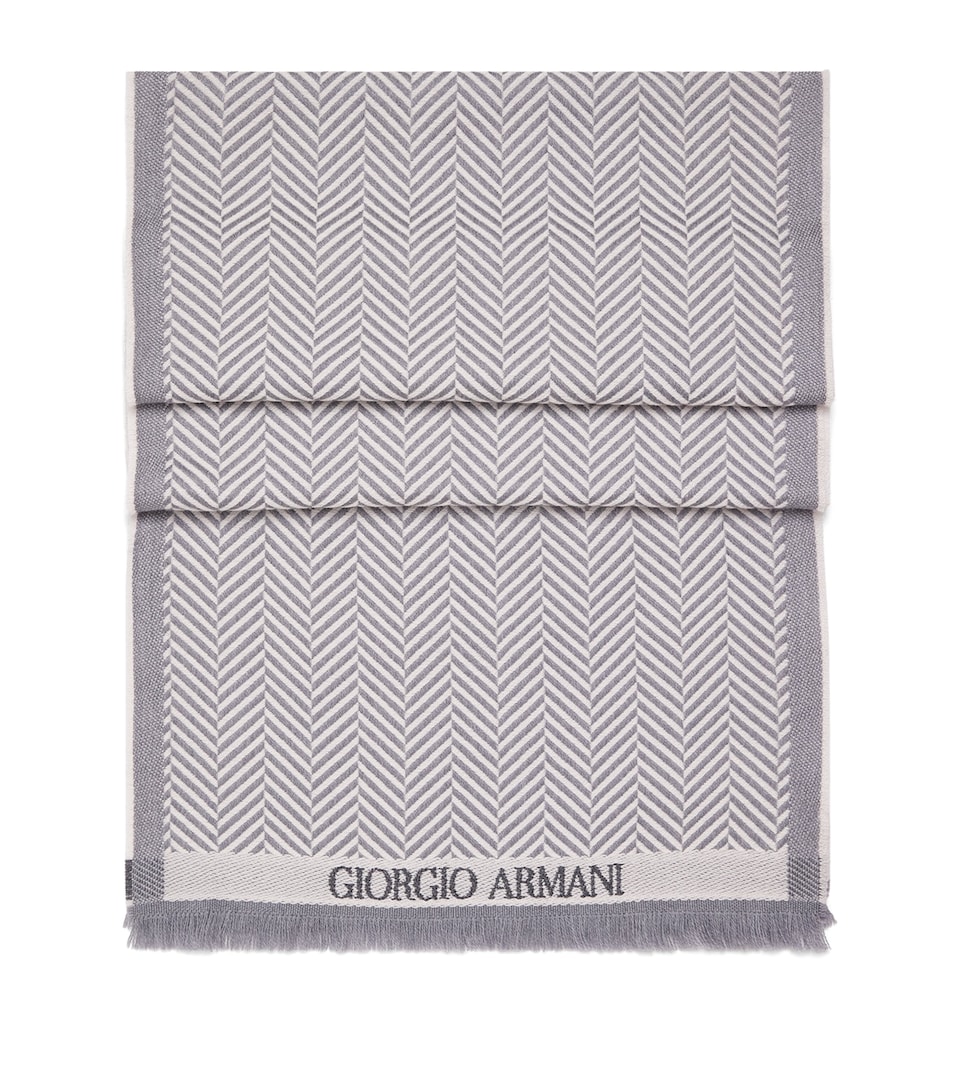 Giorgio Armani Wool Herringbone Scarf