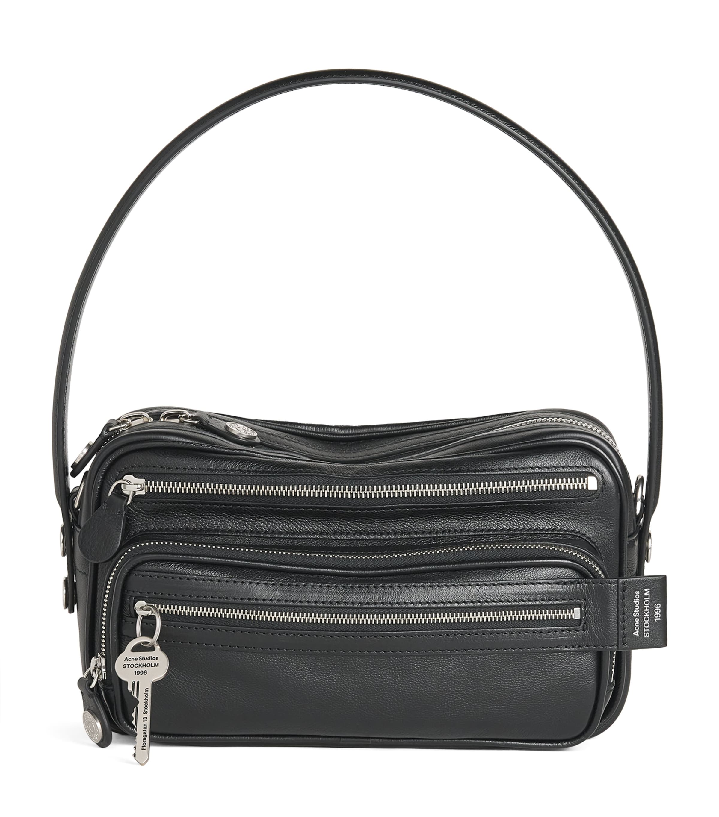 Acne Studios Leather Camero Party Shoulder Bag Black