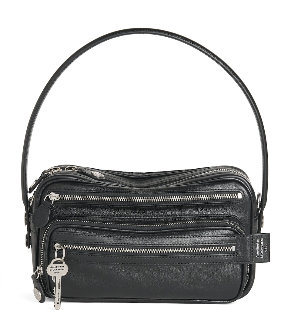Acne Studios Leather Camero Party Shoulder Bag Black