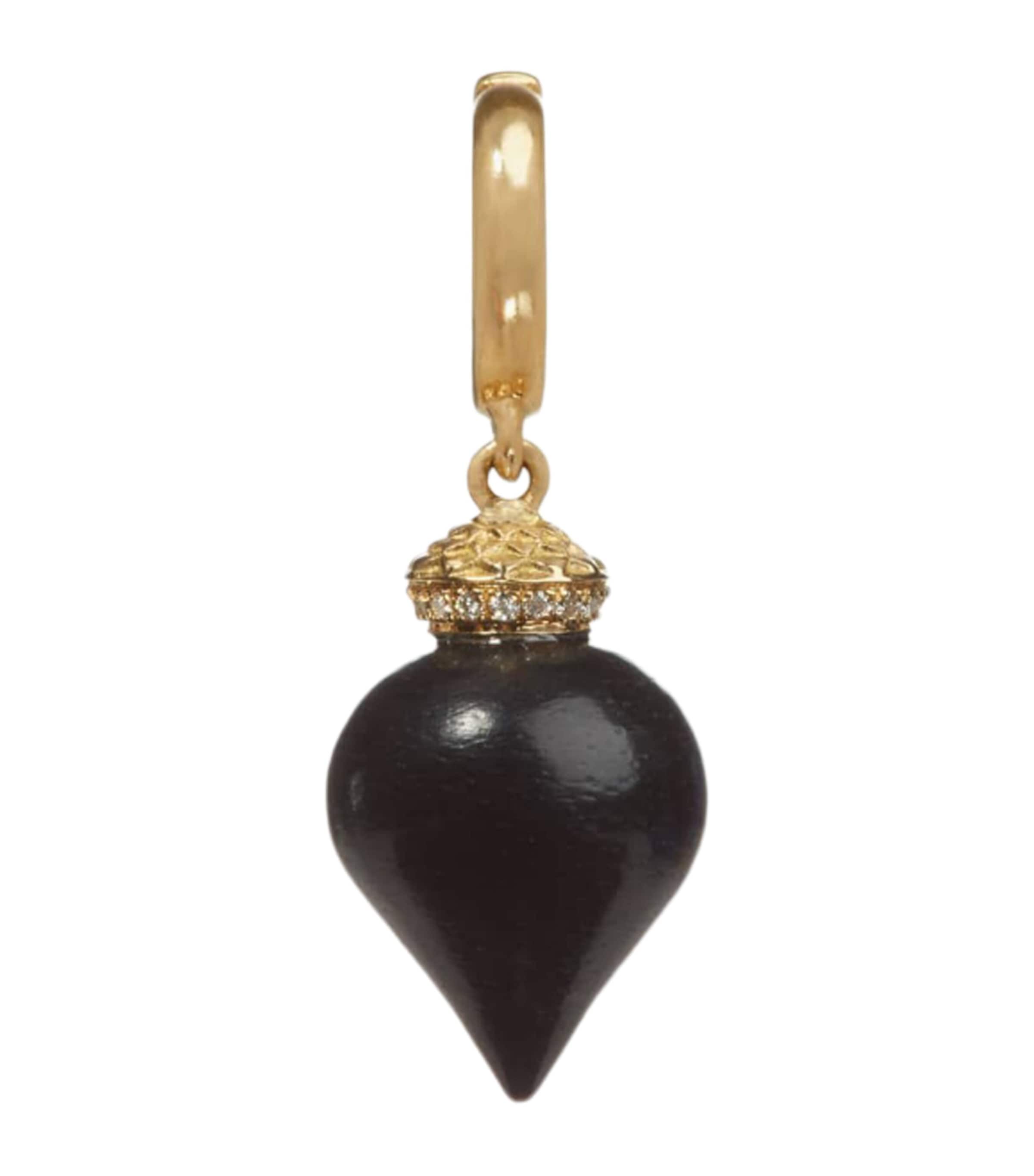 Annoushka Yellow Gold and Diamond Touch Wood Charm