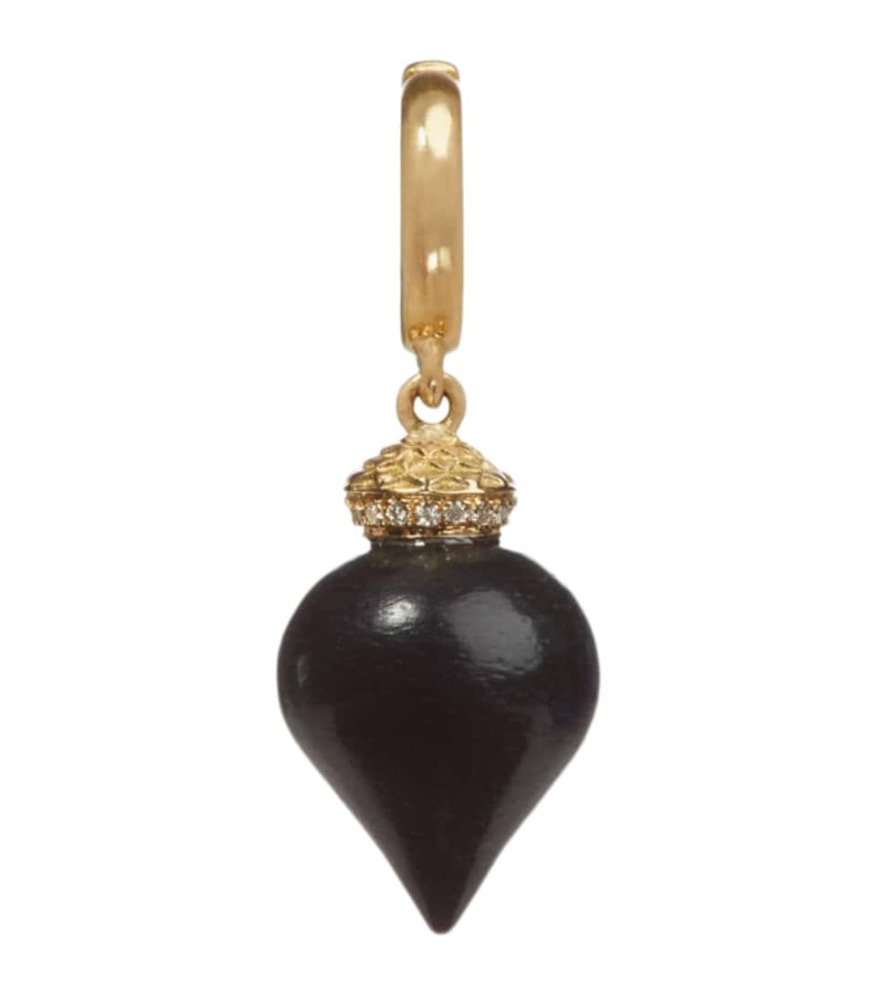 Annoushka Yellow Gold and Diamond Touch Wood Charm