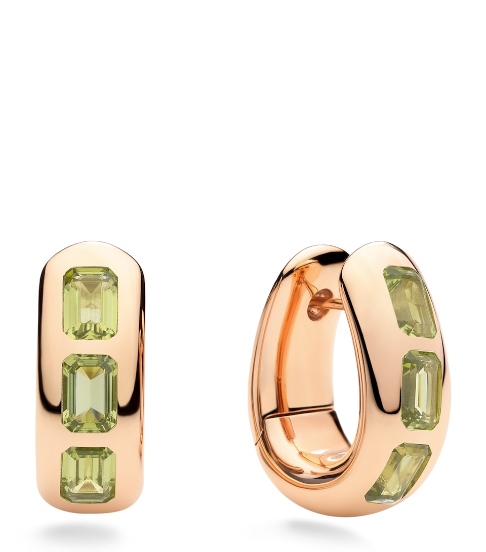 Rose Gold and Peridot Iconica Hoop Earrings