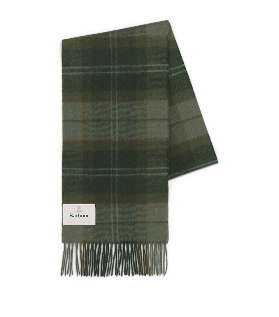 Barbour Wool-Cashmere Mineral Tartan Scarf Pine Glen