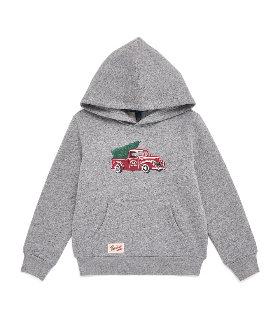 Cotton-Blend Truck Print Hoodie (6-14 Years)
