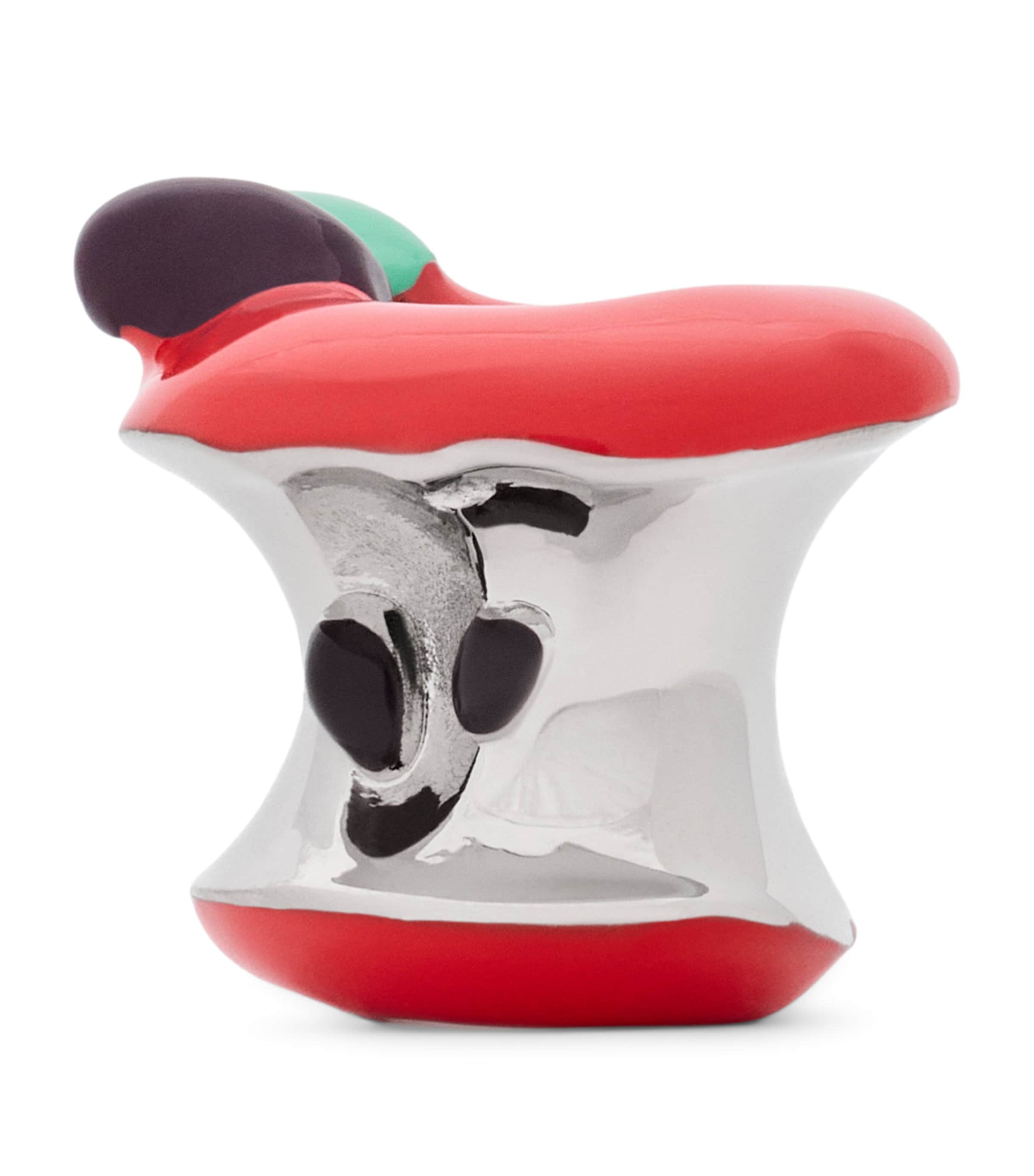 LOEWE Apple Slice Dice Charm Silver/red