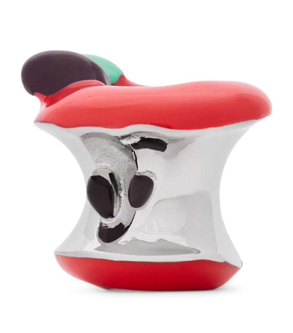 LOEWE Apple Slice Dice Charm Silver/red