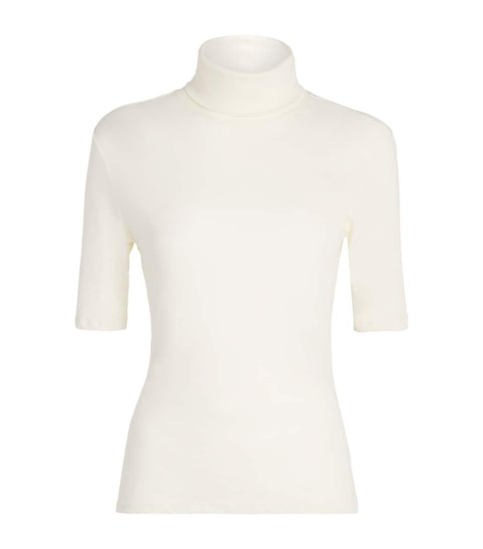 CAMILLA AND MARC Womens Cotton Jersey Dakota Rollneck Top Mcrm Cream