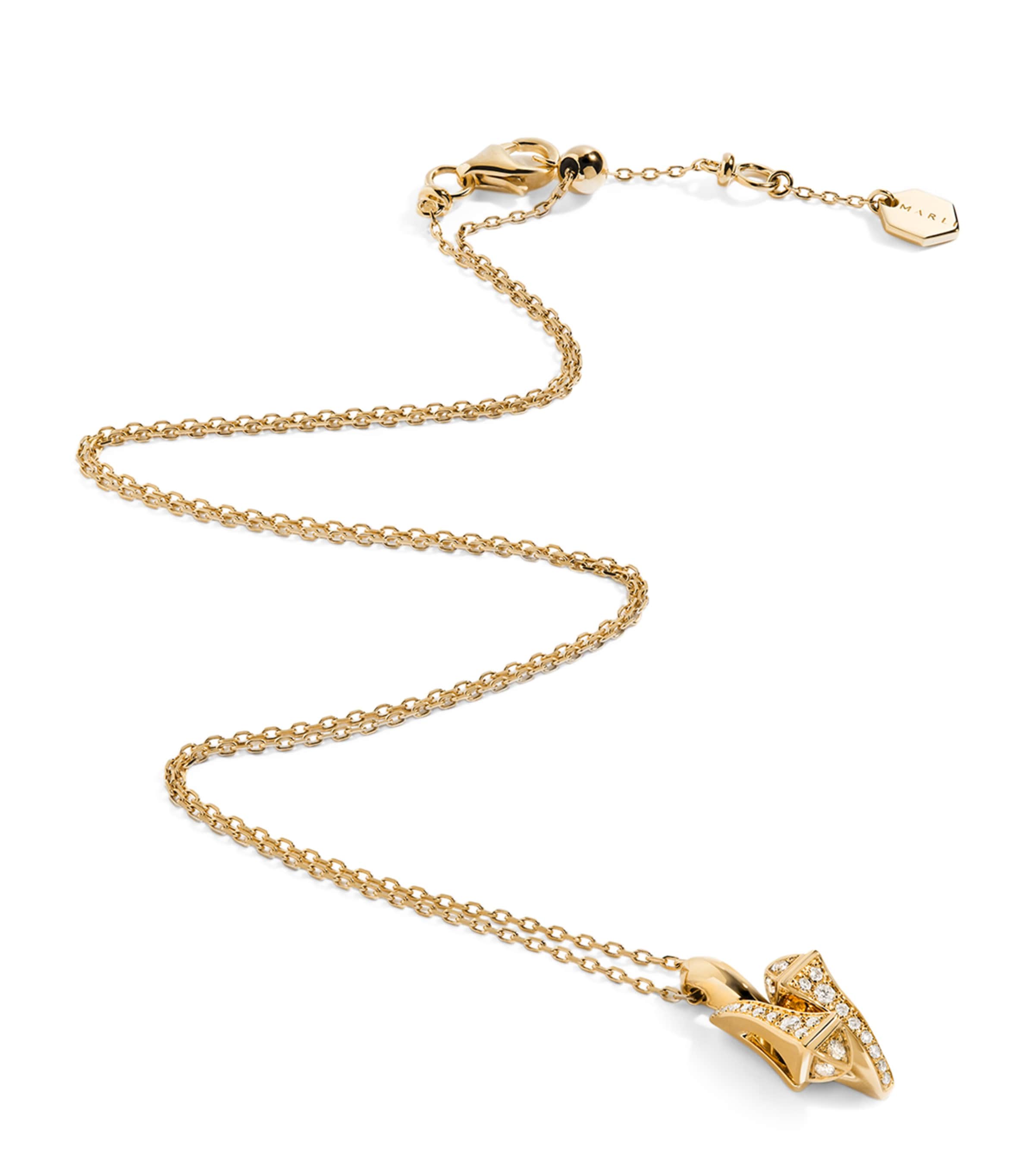 Yellow Gold and Diamond Cleo Huggie Pendant Necklace