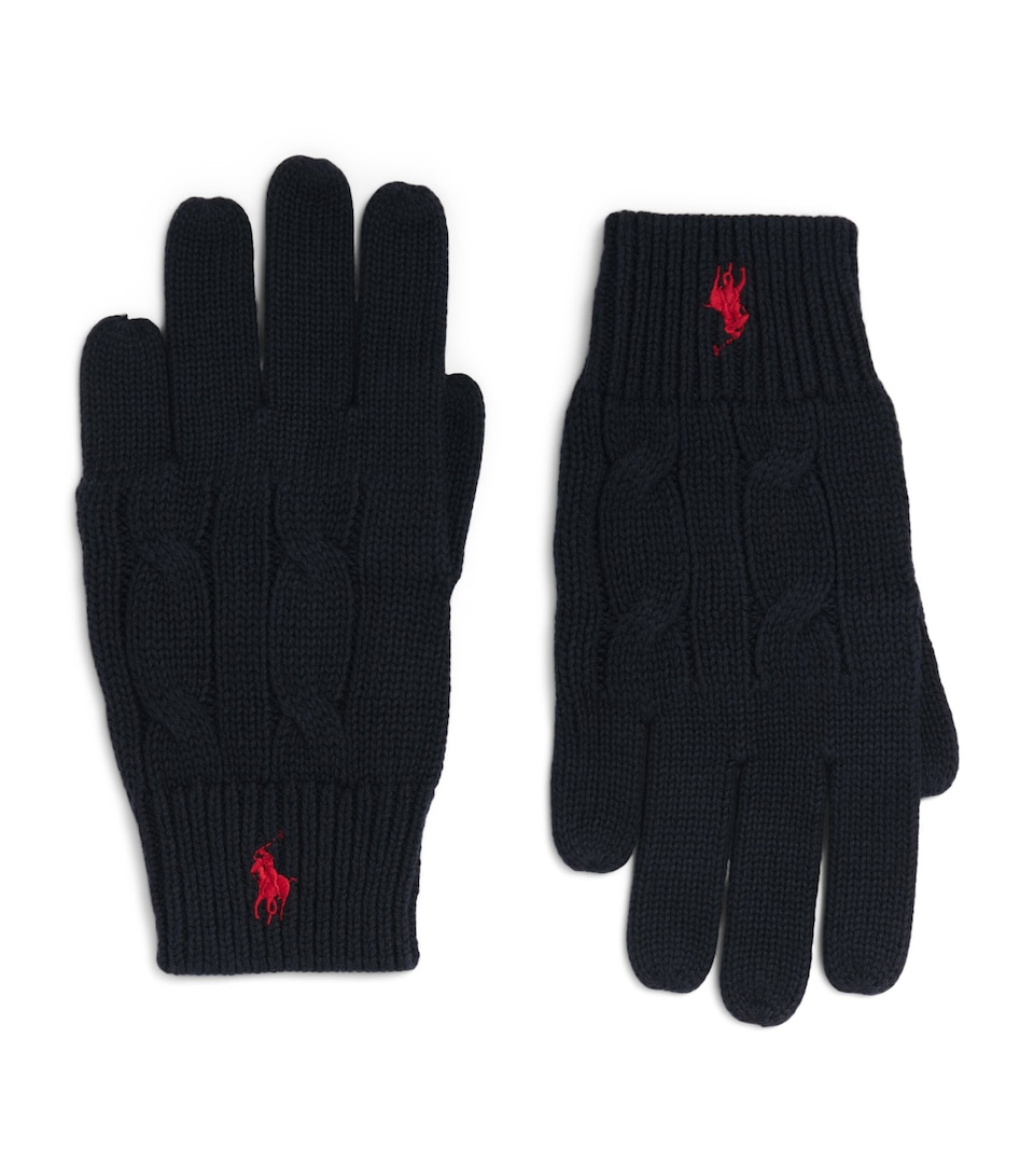 Ralph Lauren Kids Cotton Cable-Knit Gloves Rl