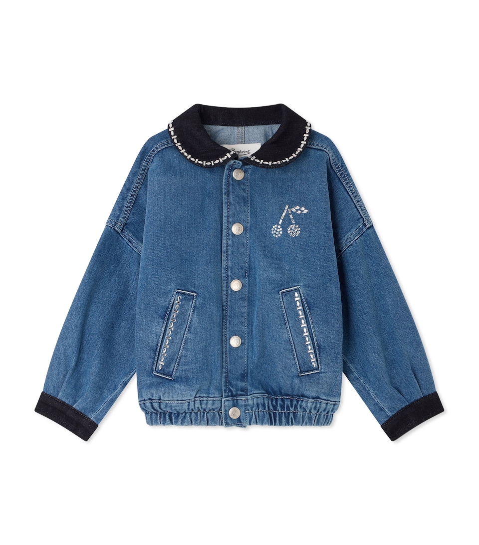 Bonpoint Embellished Denim Jacket (10-14 Years) Bleu Moyen
