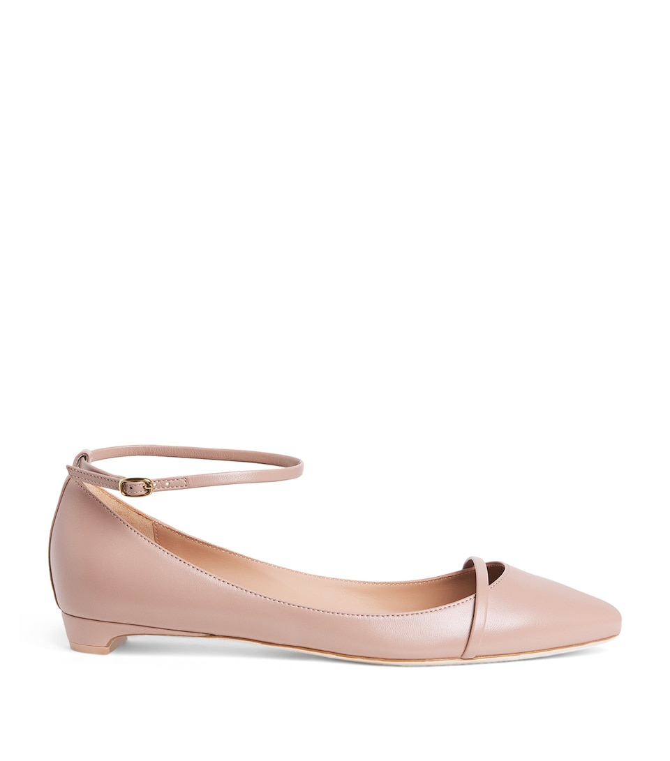 Malone Souliers Leather Mary Ballet Flats 10 Dove