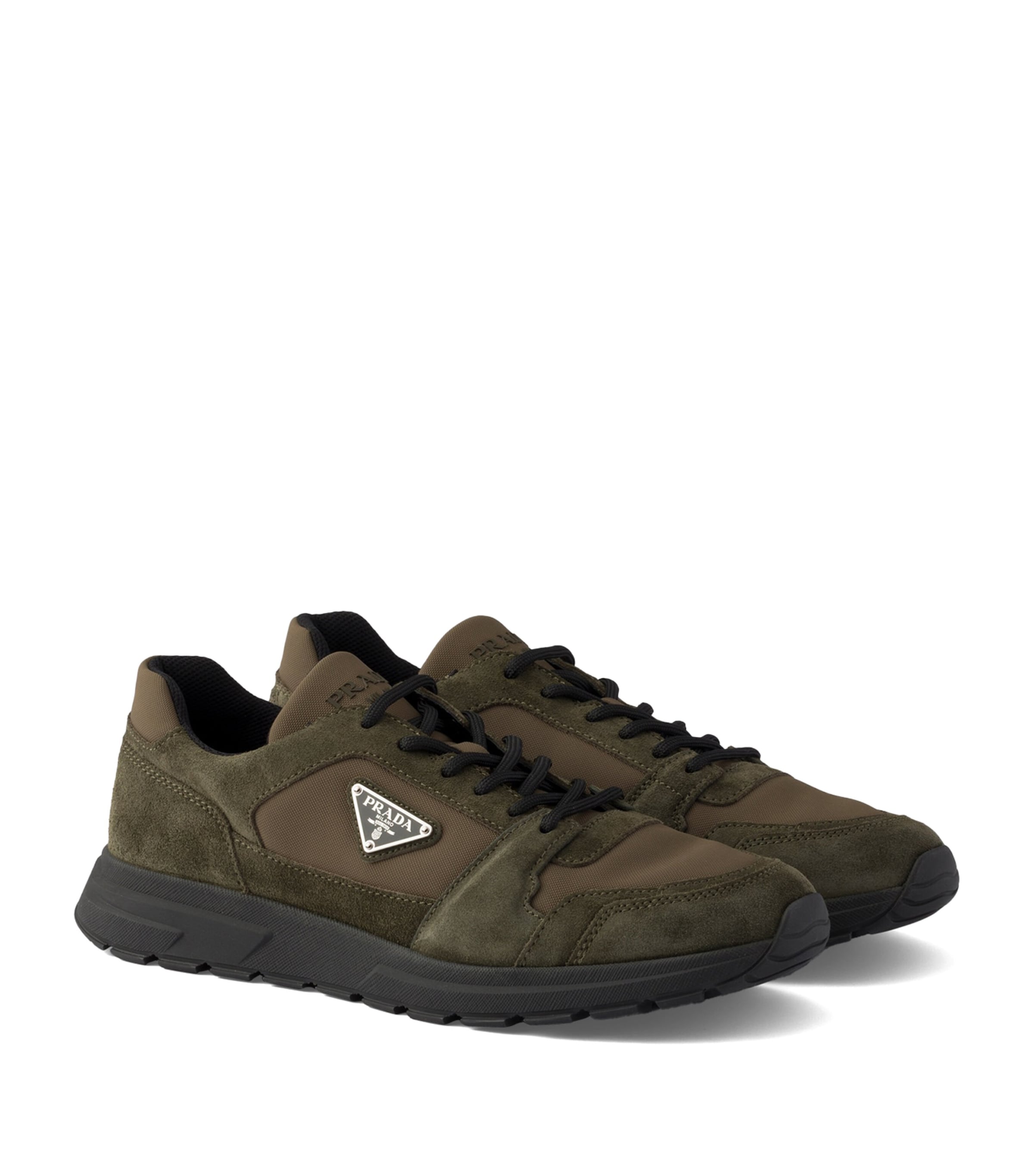 Prada Re-Nylon and Suede Prax 2.0 Sneakers Green
